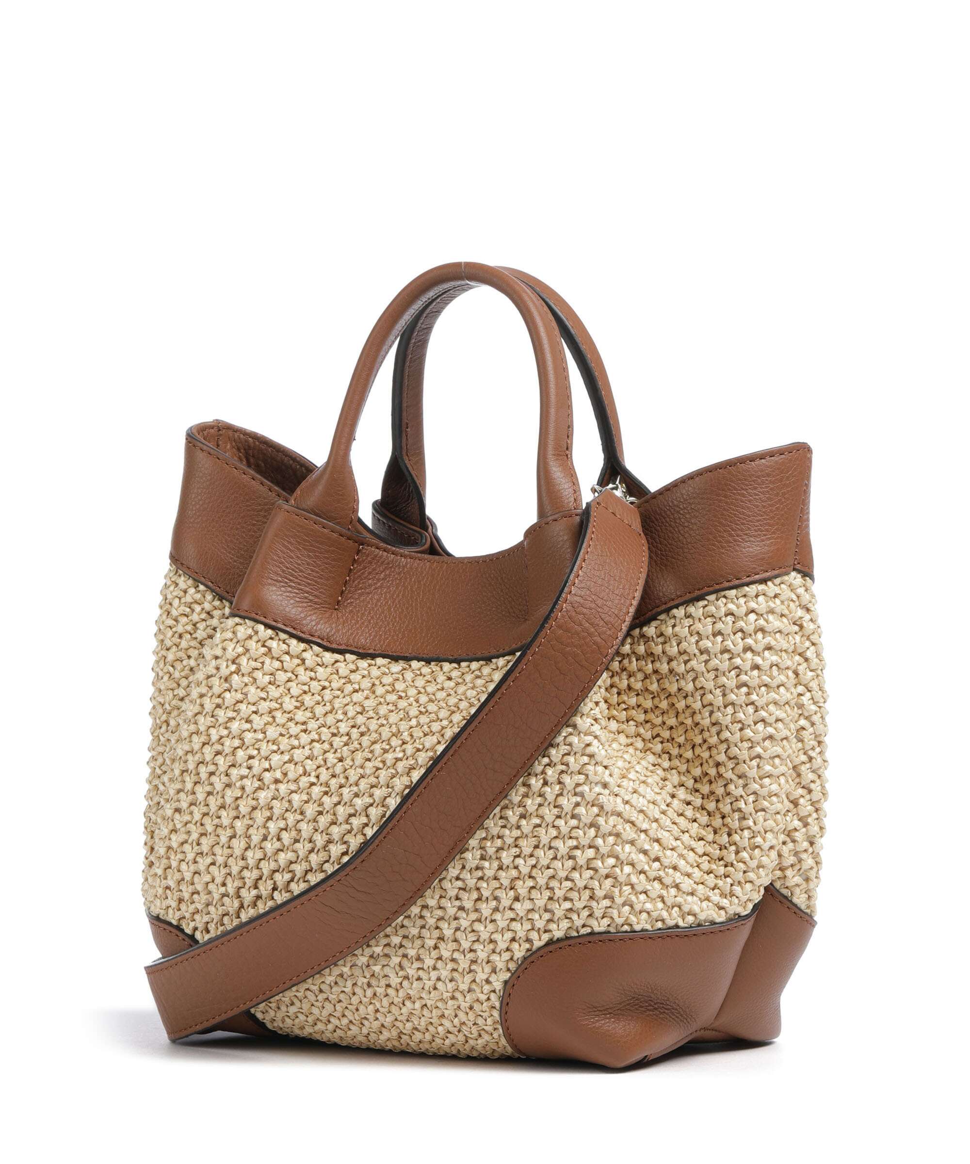 Abro Maglia Raffia Essential Small Handbag natural/nut - Image 2