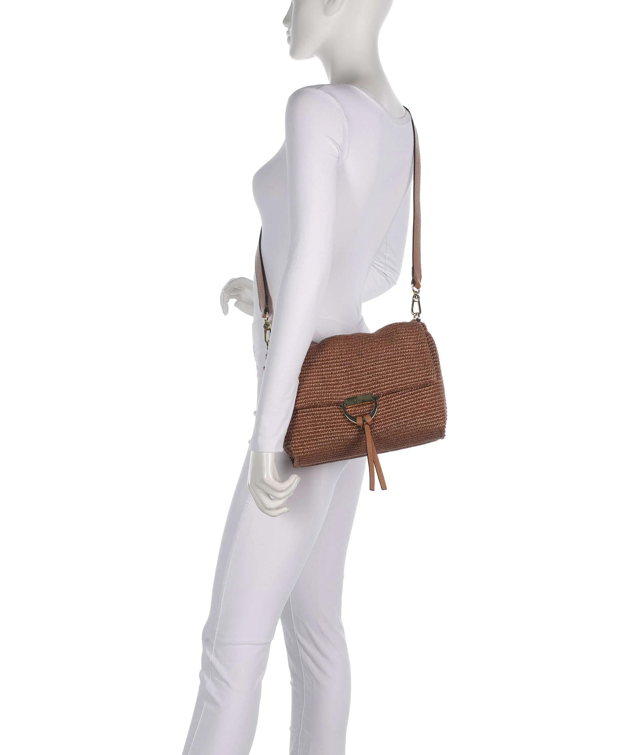 Abro Raffia Classica Temi Medium Shoulder bag caramel/cognac - Image 4