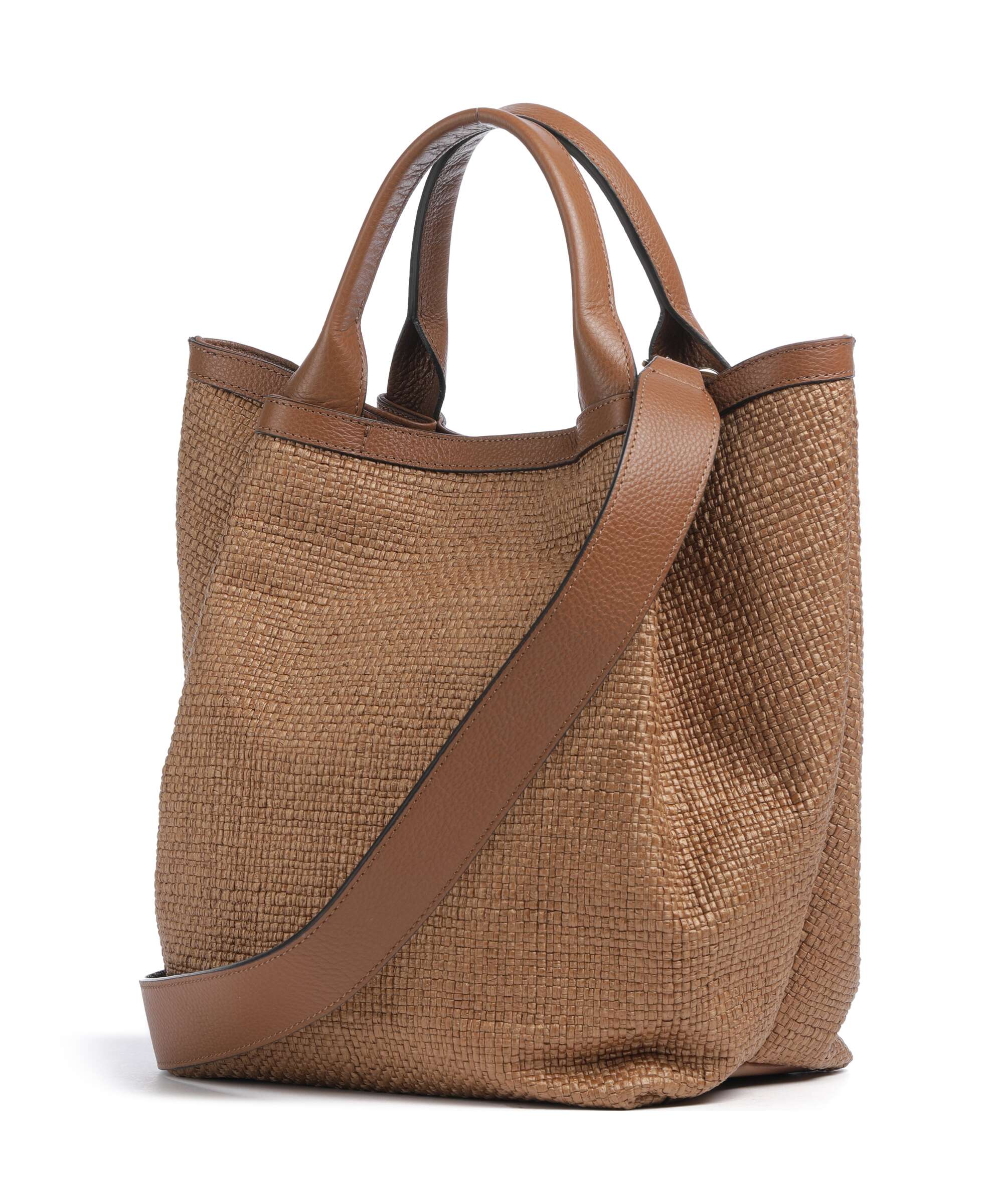 Abro Raffia Intreccio Essential Medium Handbag caramel/cognac - Image 2