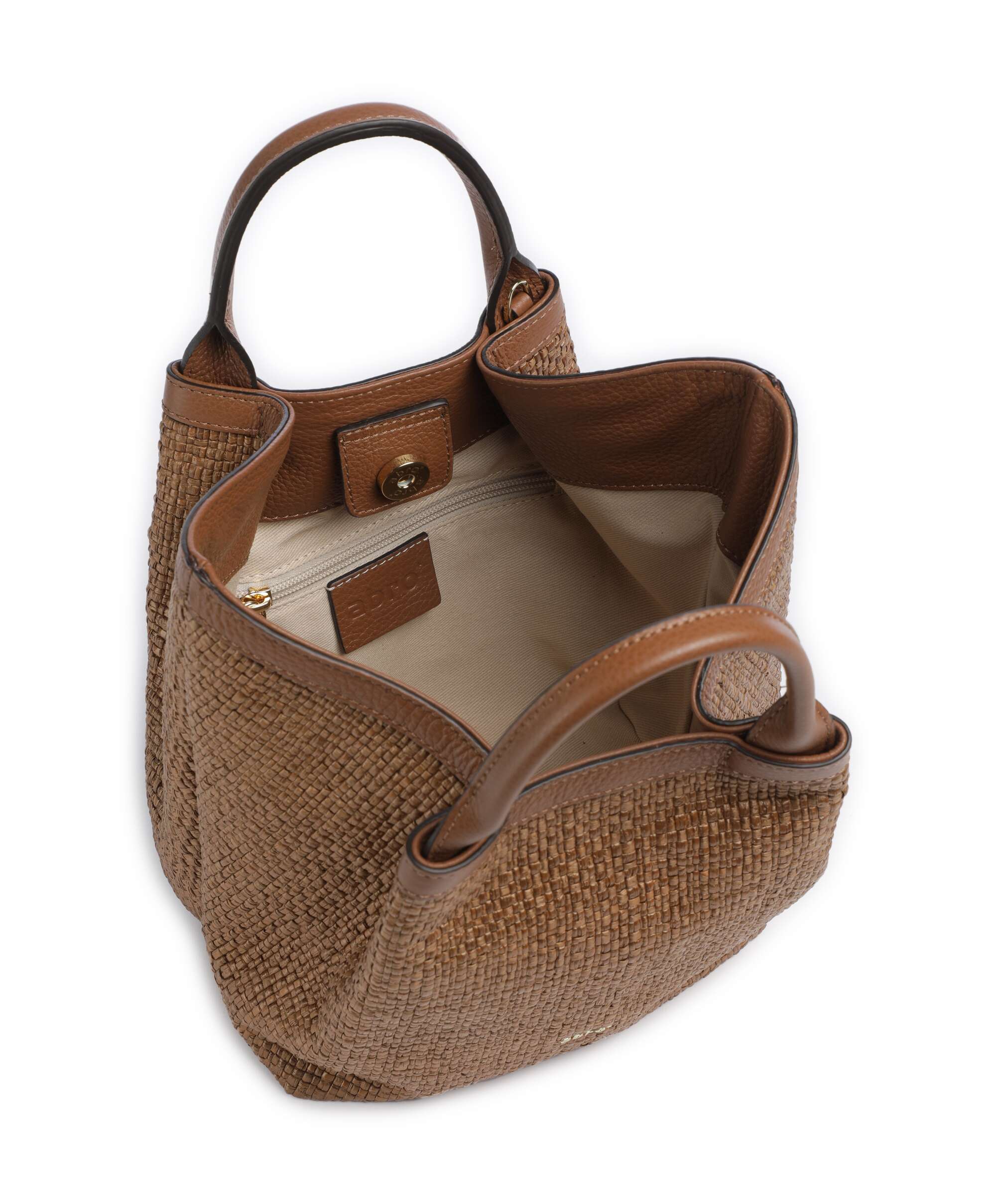 Abro Raffia Intreccio Essential Small Handbag caramel/cognac - Image 5