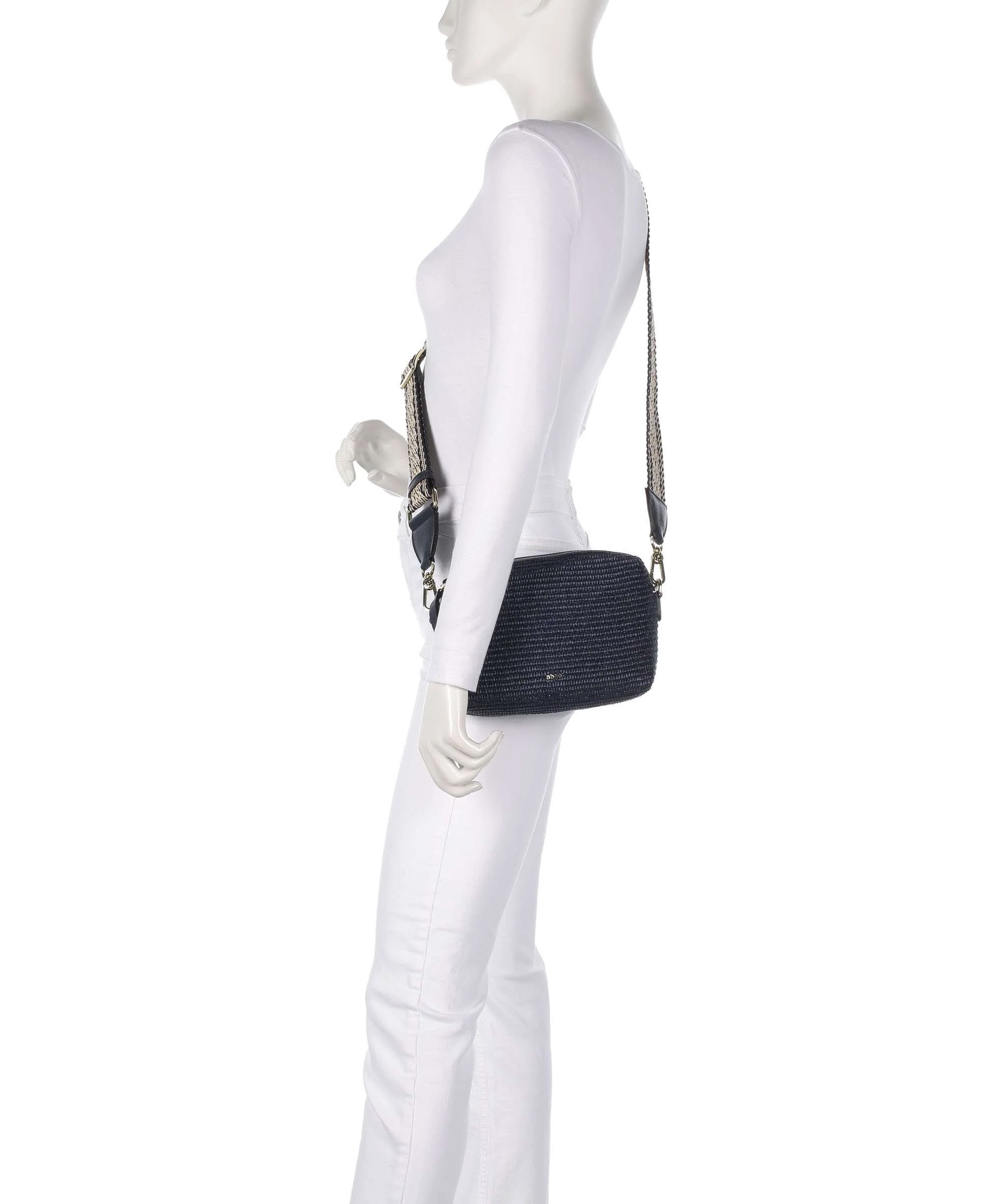 Abro Raffia Kaia Crossbody bag navy - Image 3