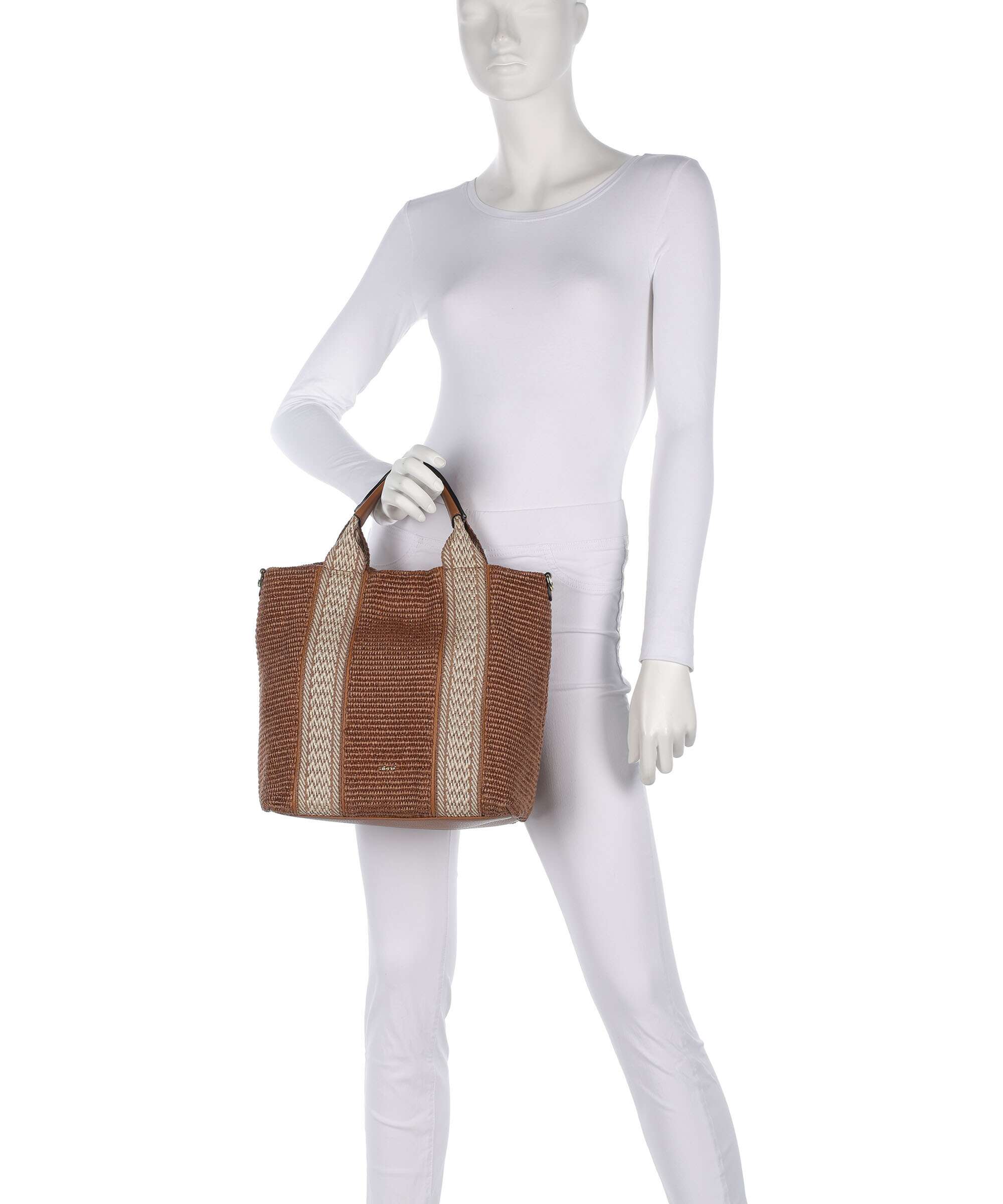 Abro Raffia Kaia Handbag caramel/cognac - Image 3