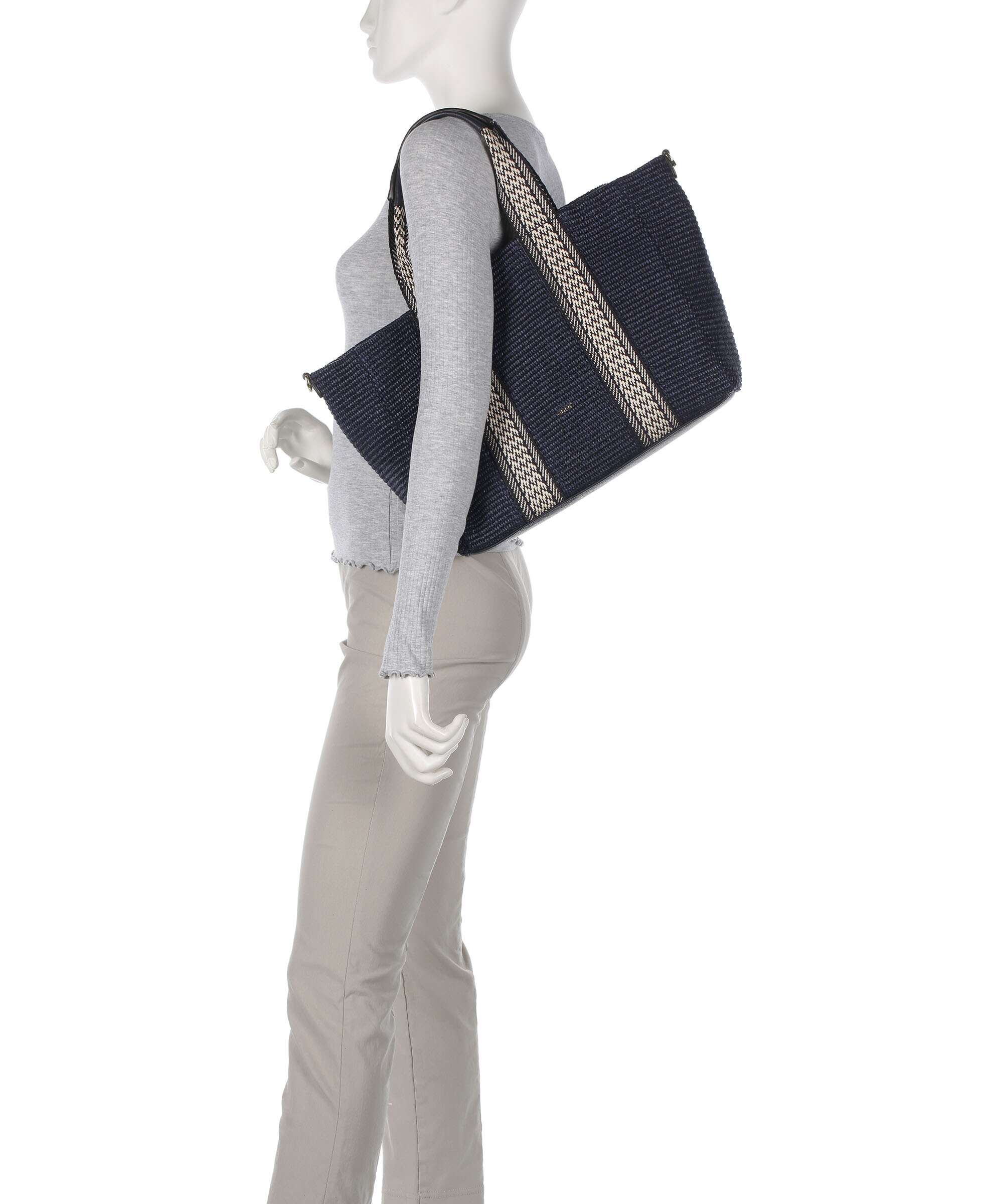 Abro Raffia Kaia Tote bag navy - Image 3