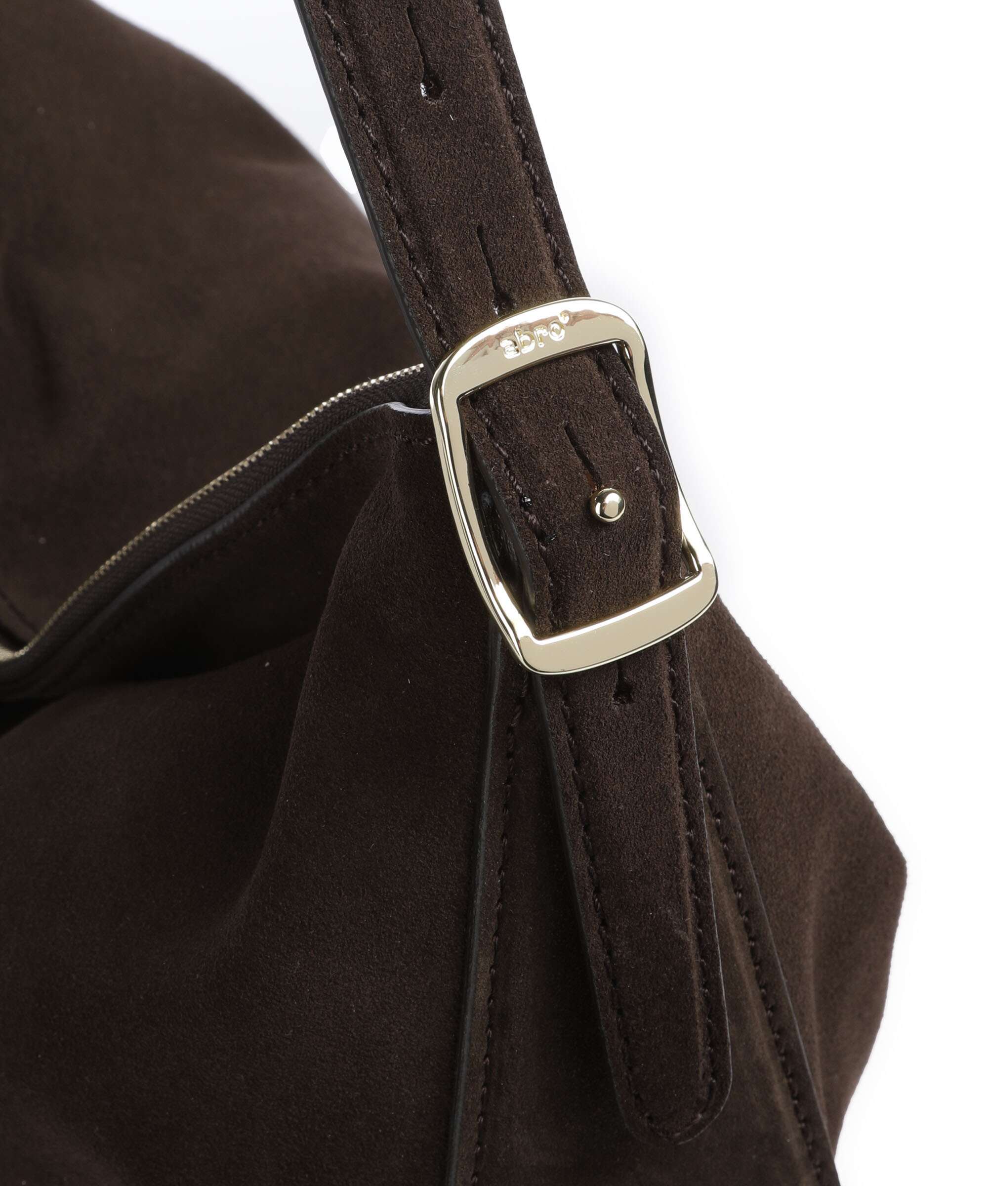 Abro Suede Carina Hobo bag dark brown - Image 4