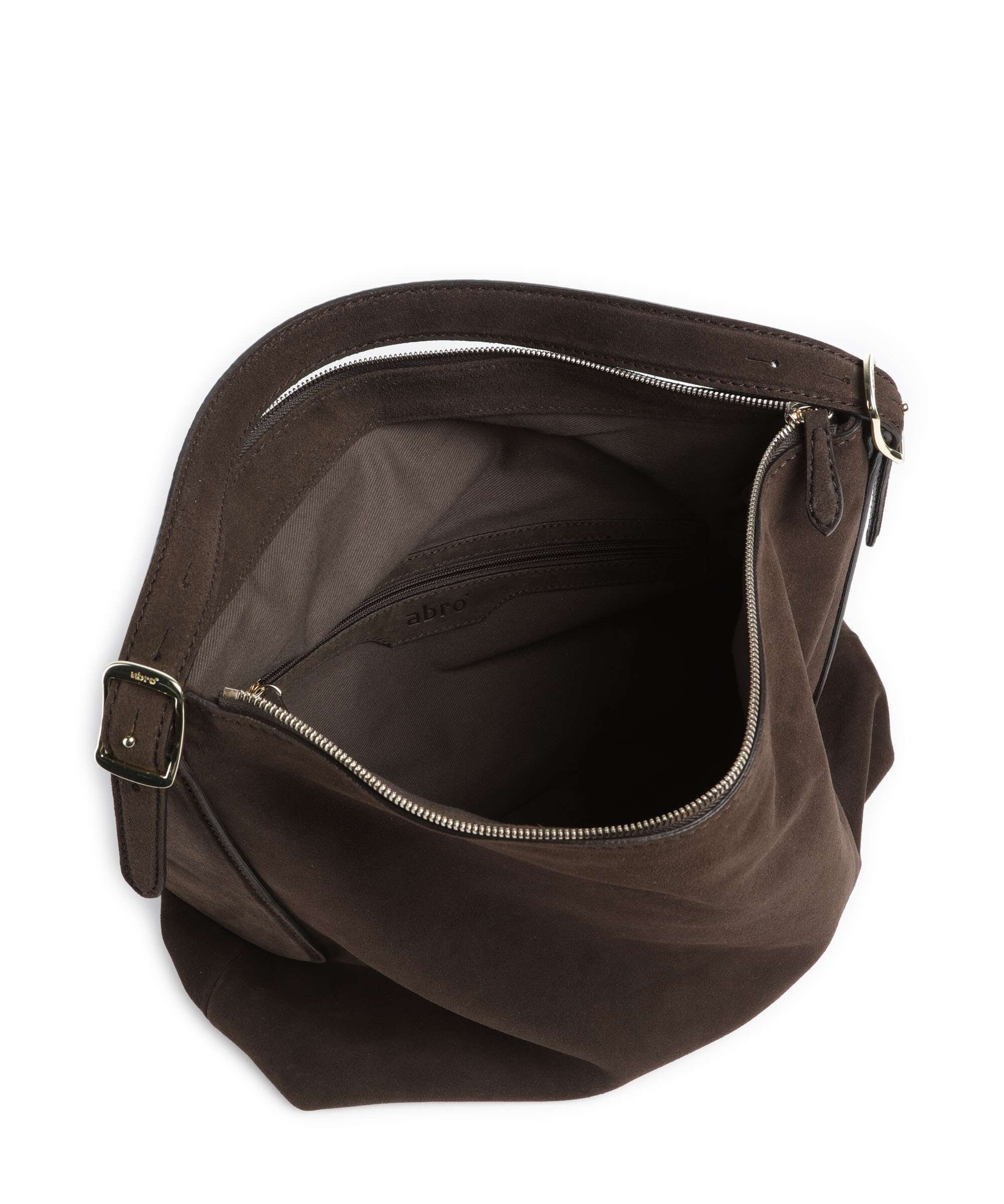 Abro Suede Carina Hobo bag dark brown - Image 6