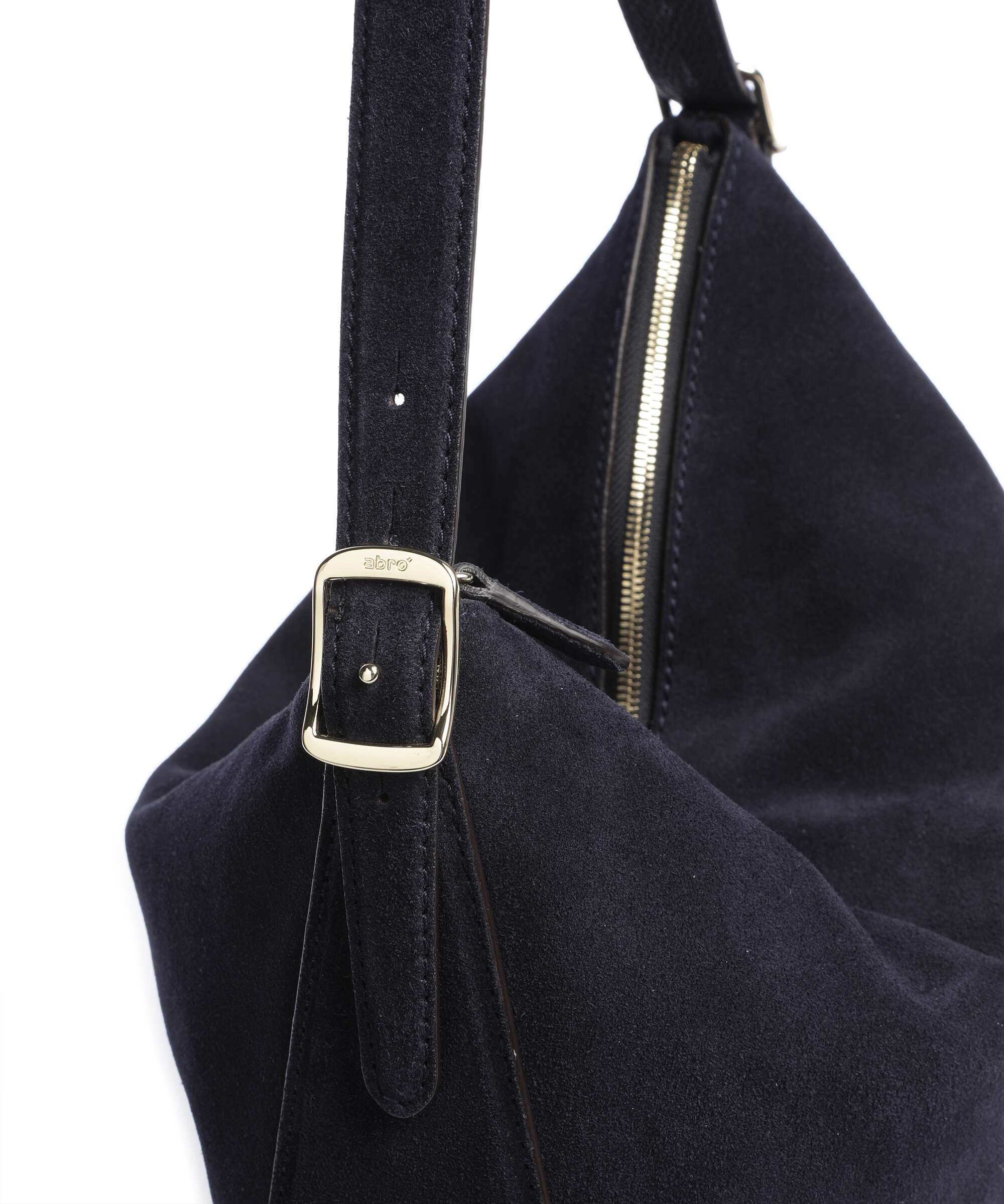 Abro Suede Carina Hobo bag navy - Image 4