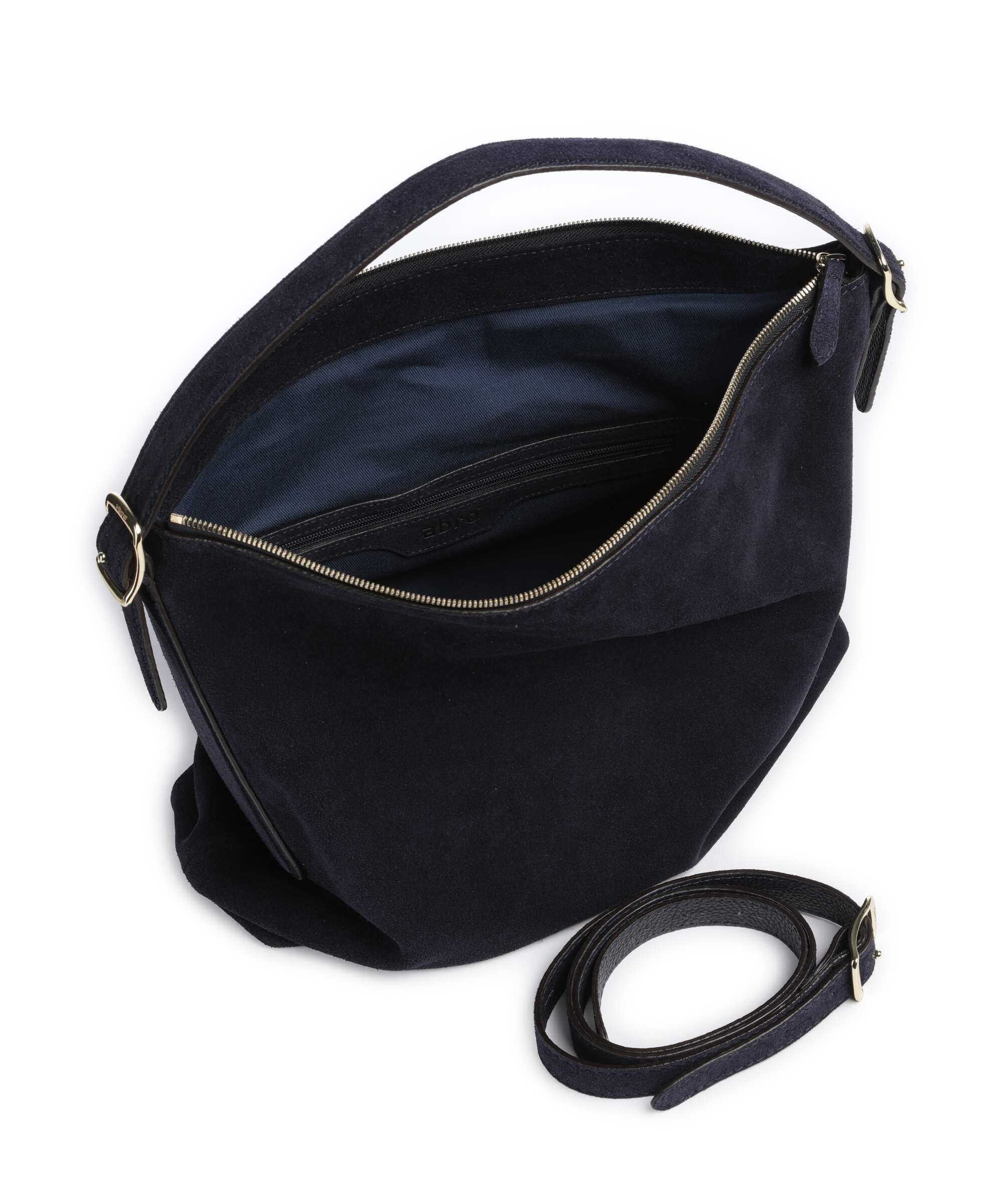 Abro Suede Carina Hobo bag navy - Image 6