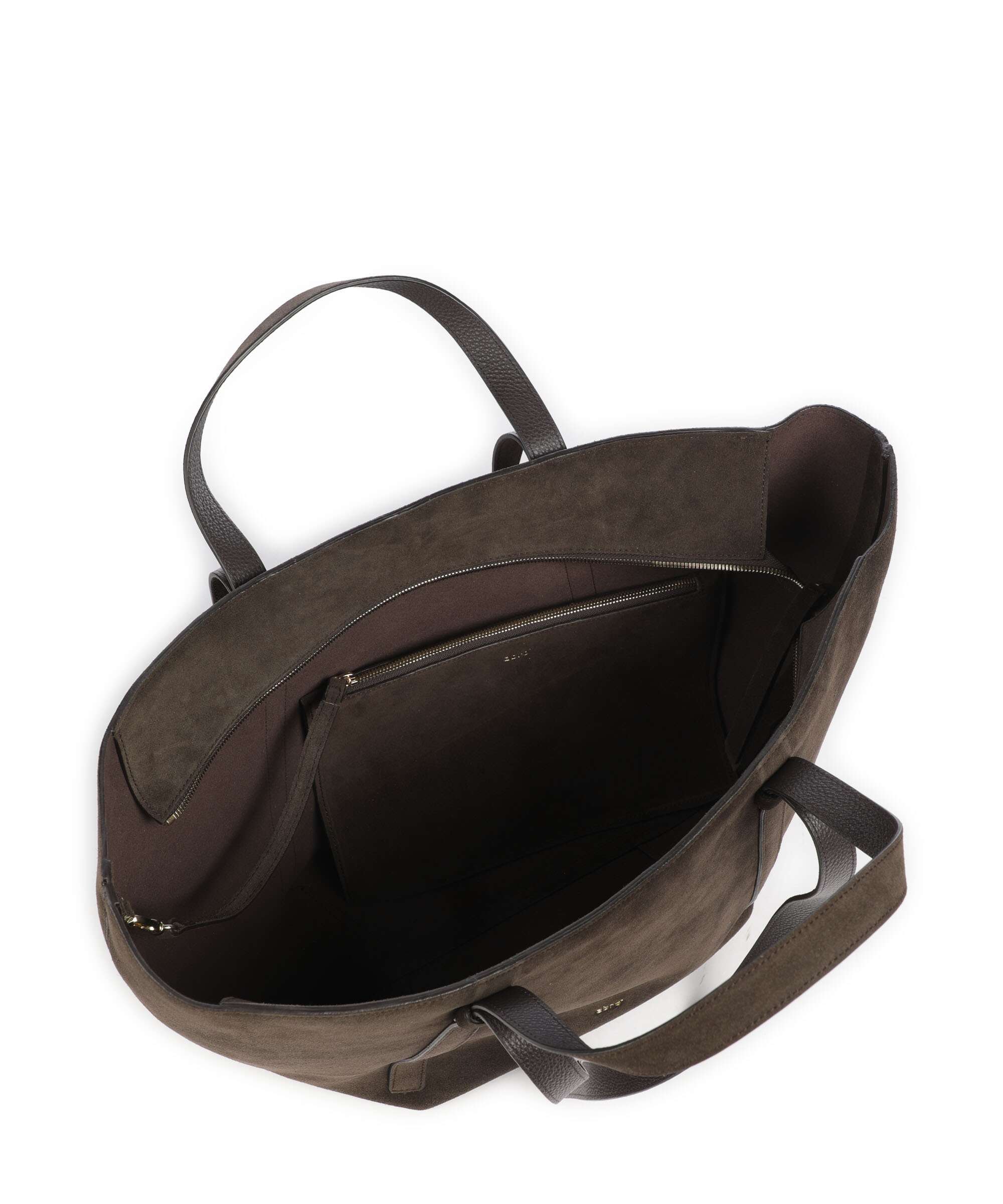 Abro Suede Cosmo Large Tote bag dark brown - Image 6
