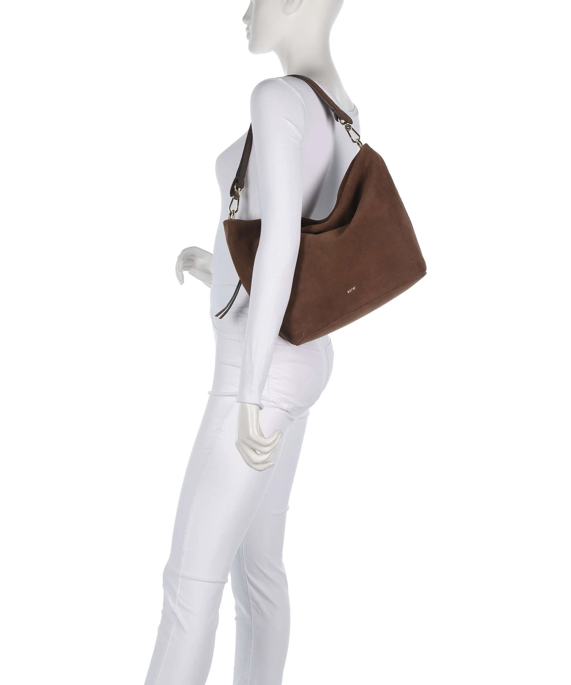 Abro Suede Ebony Hobo bag wood - Image 3