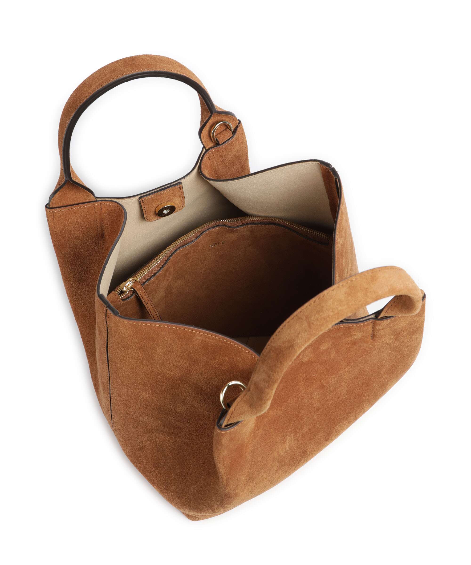 Abro Suede Essential Medium Handbag cuoio - Image 6