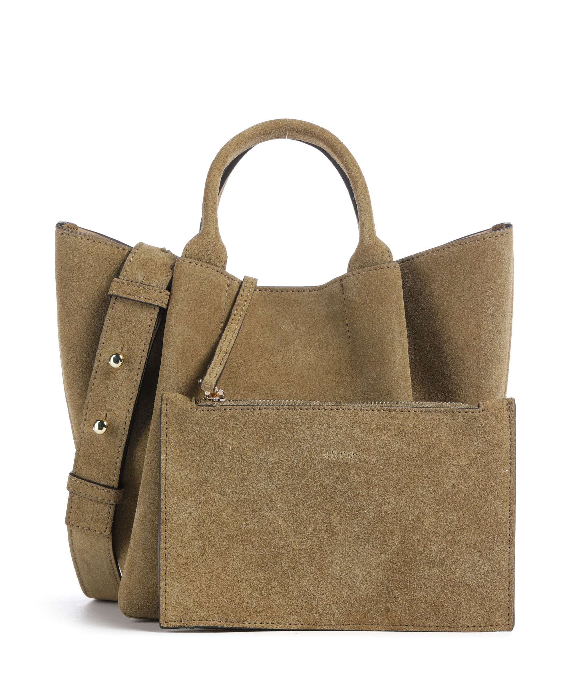 Abro Suede Essential Small Handbag mud - Image 4