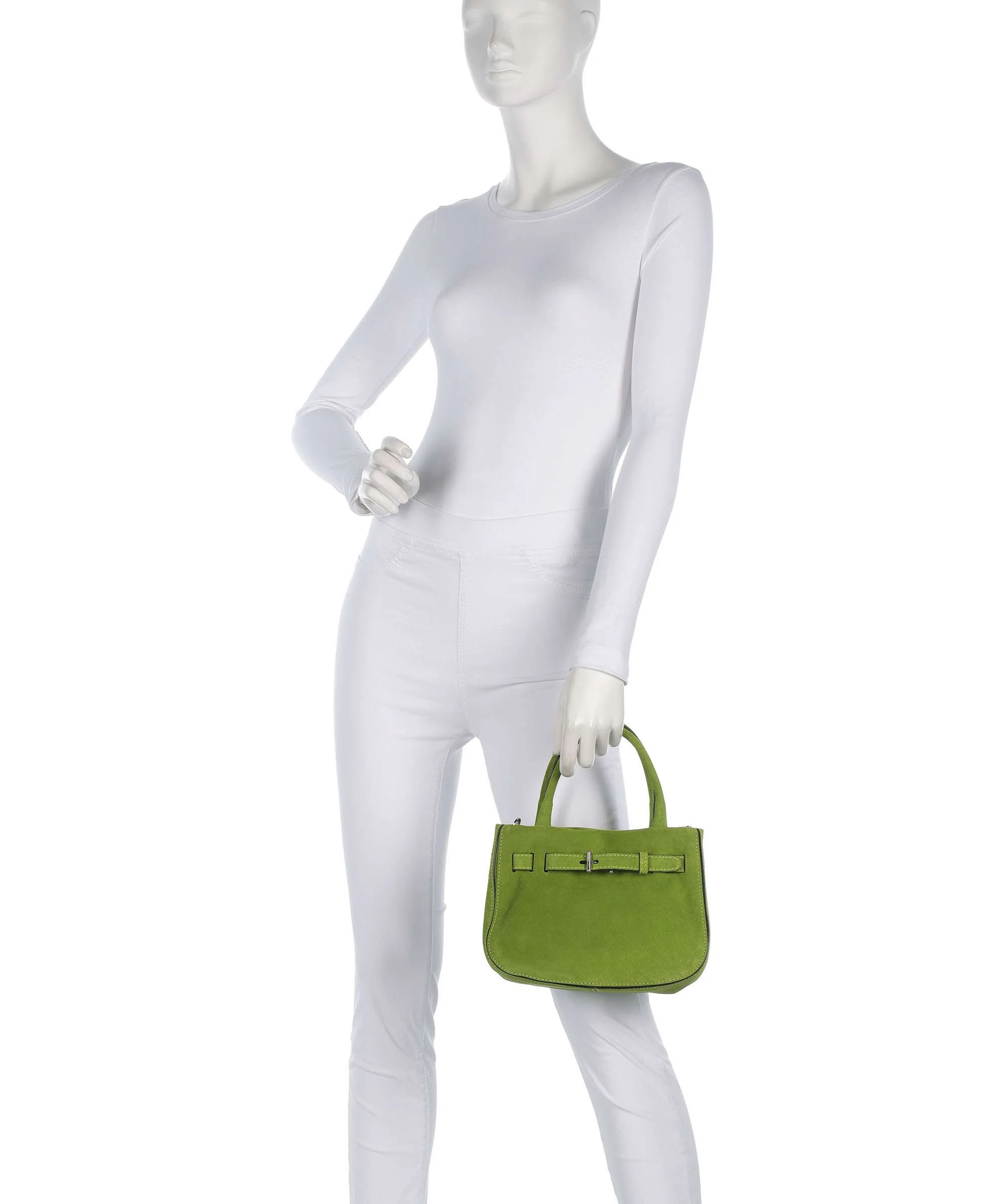 Abro Suede Jill Handbag lime - Image 3