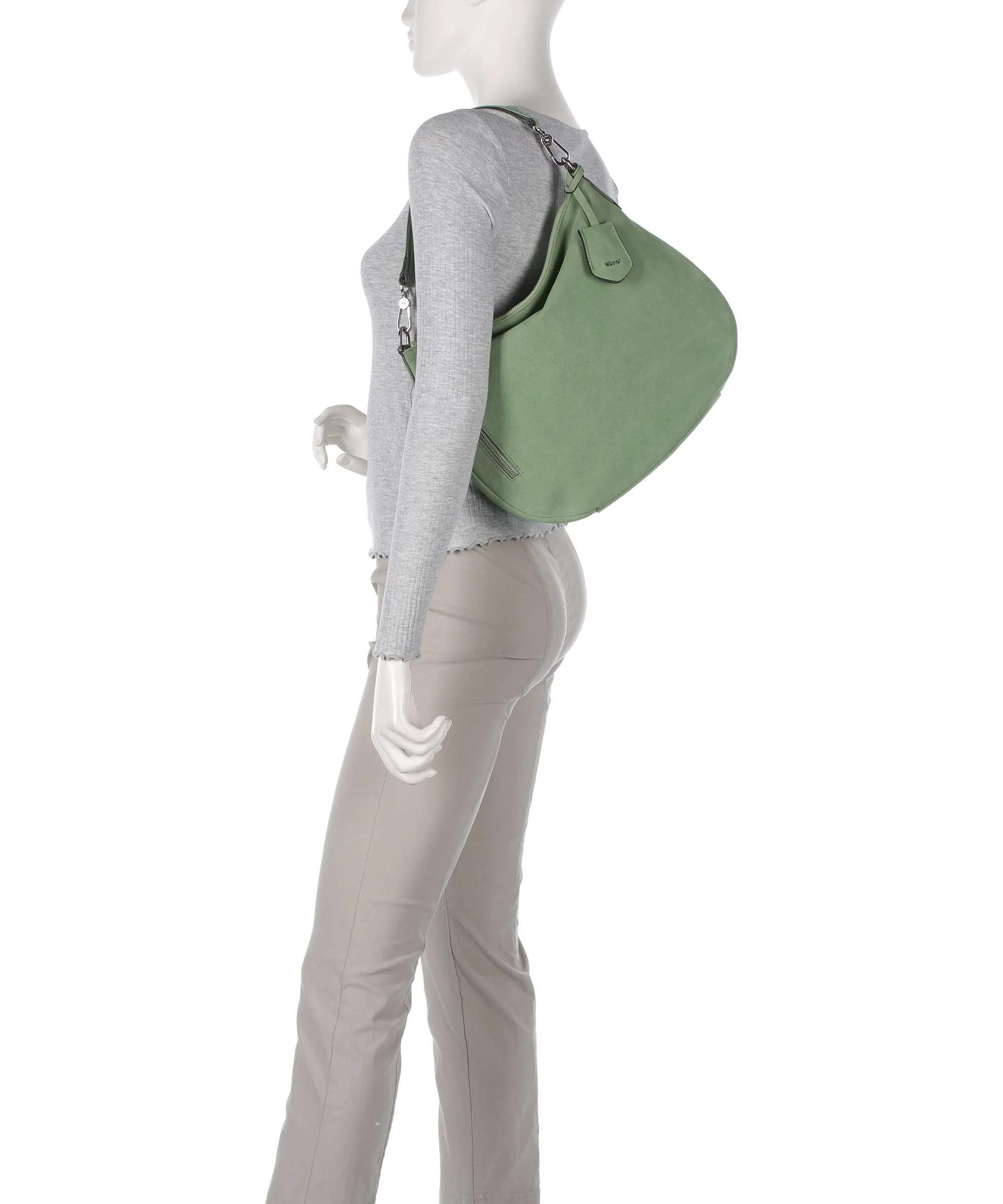 Abro Suede Juna Hobo bag green - Image 3