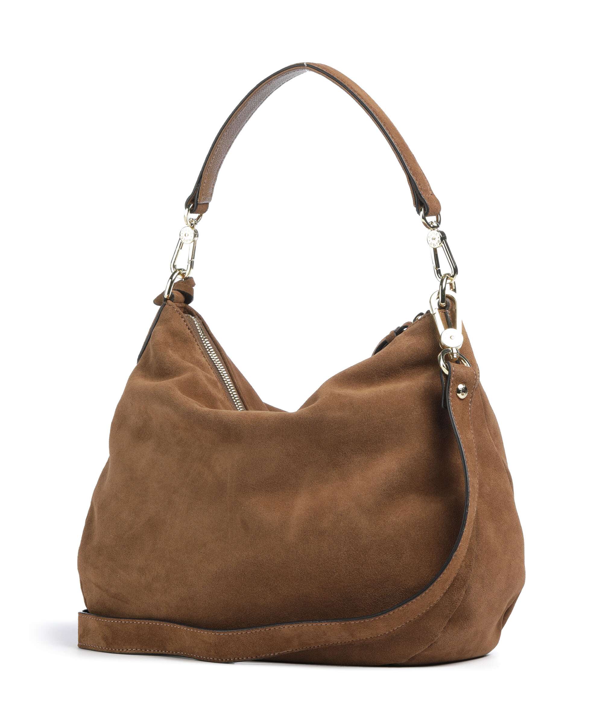 Abro Suede Juna Small Hobo bag camel - Image 2