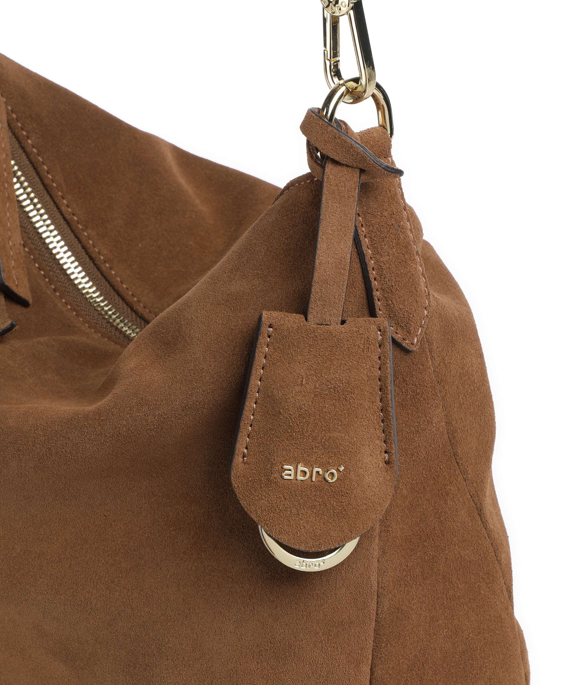Abro Suede Juna Small Hobo bag camel - Image 4