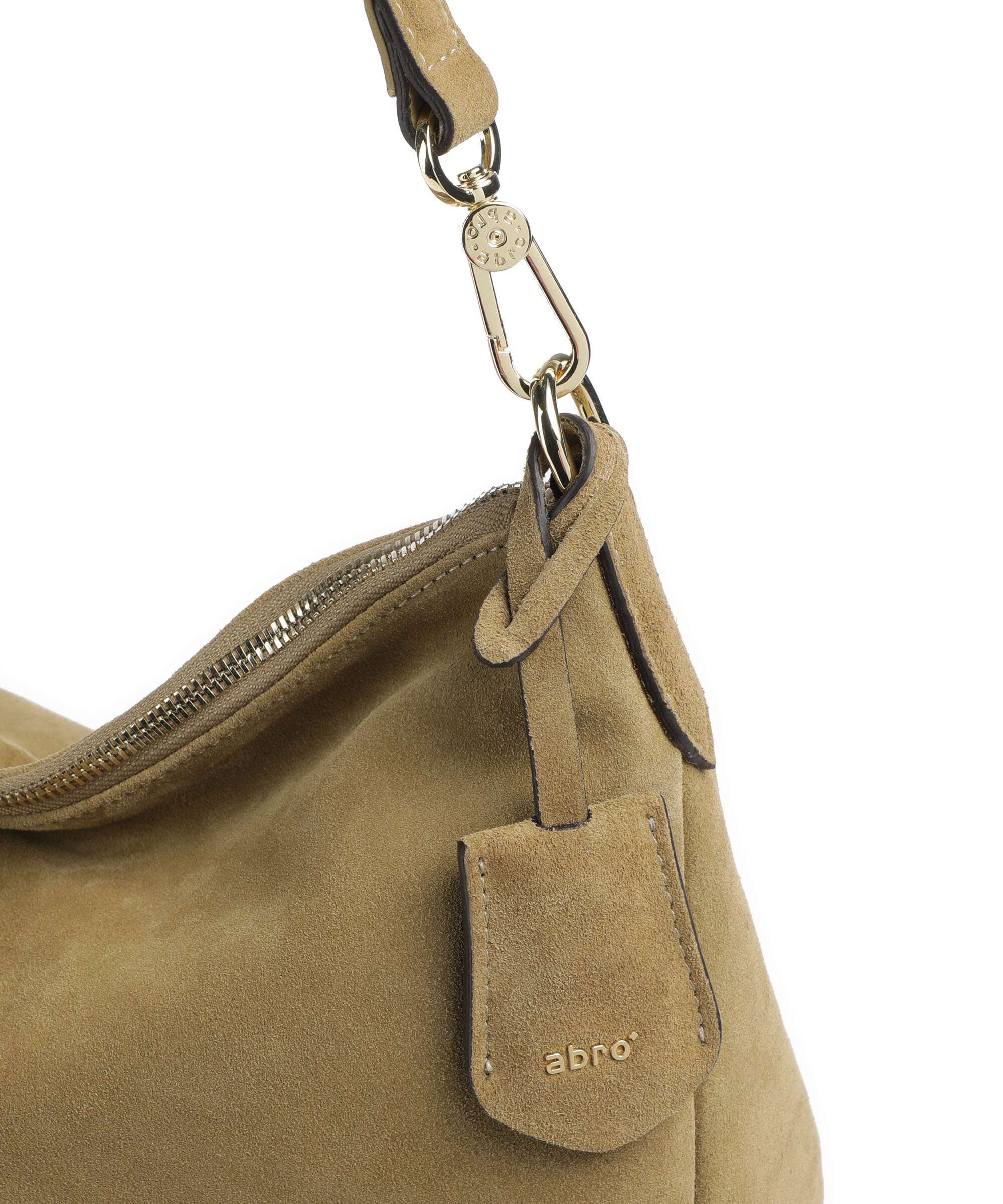 Abro Suede Juna Small Hobo bag mud - Image 4