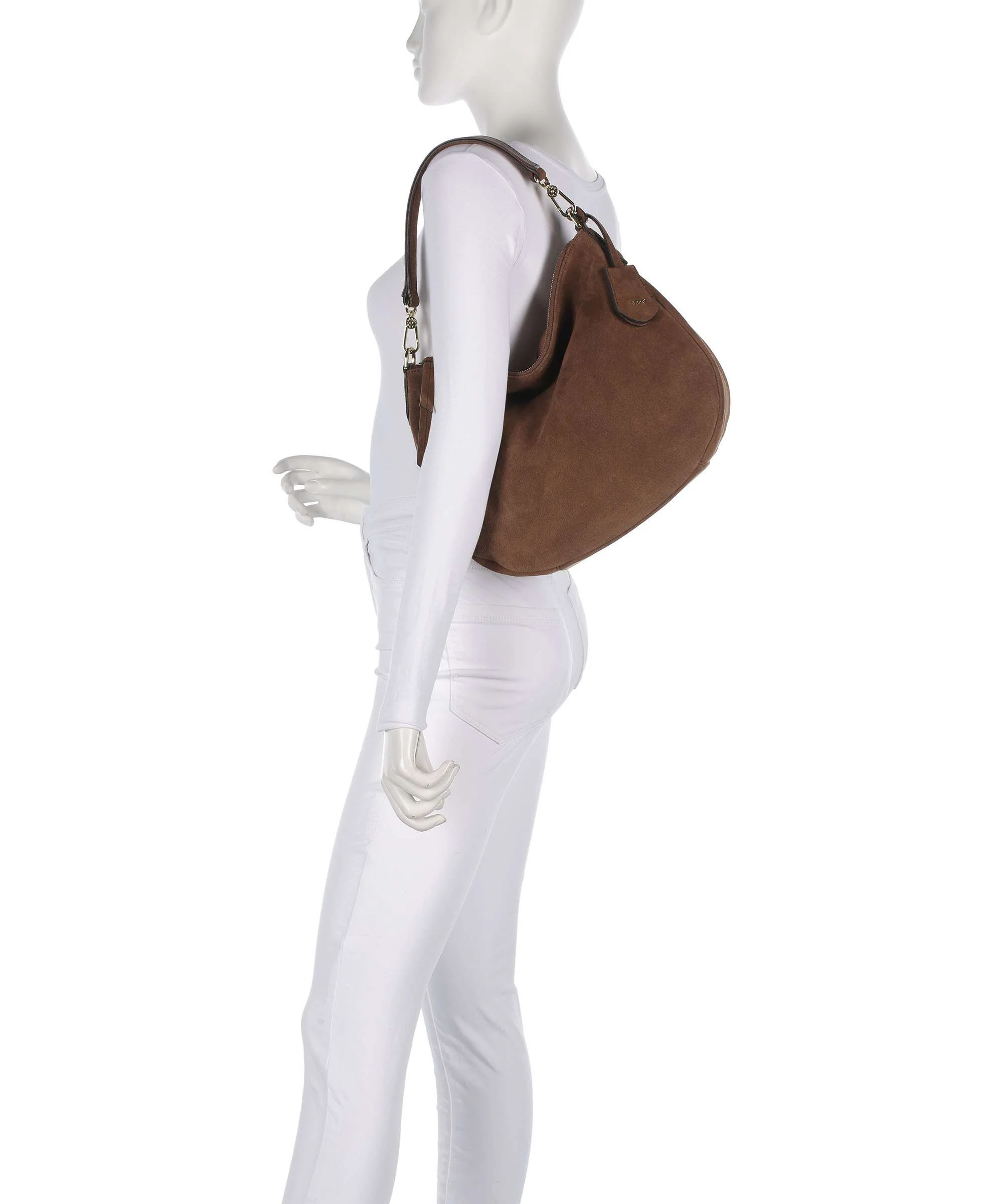 Abro Suede Juna Small Hobo bag wood - Image 3