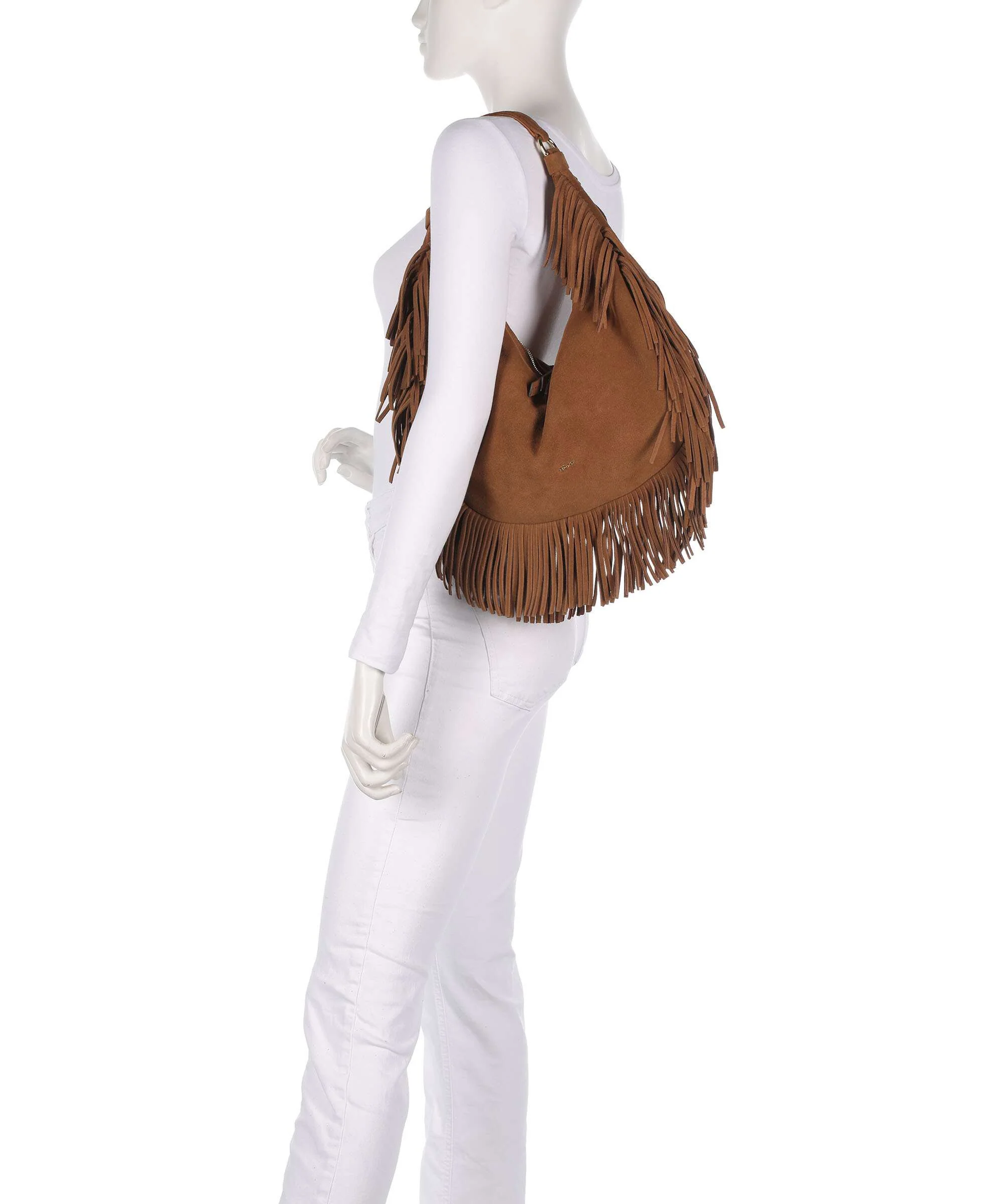 Abro Suede Nana Fringes Hobo bag cuoio - Image 3