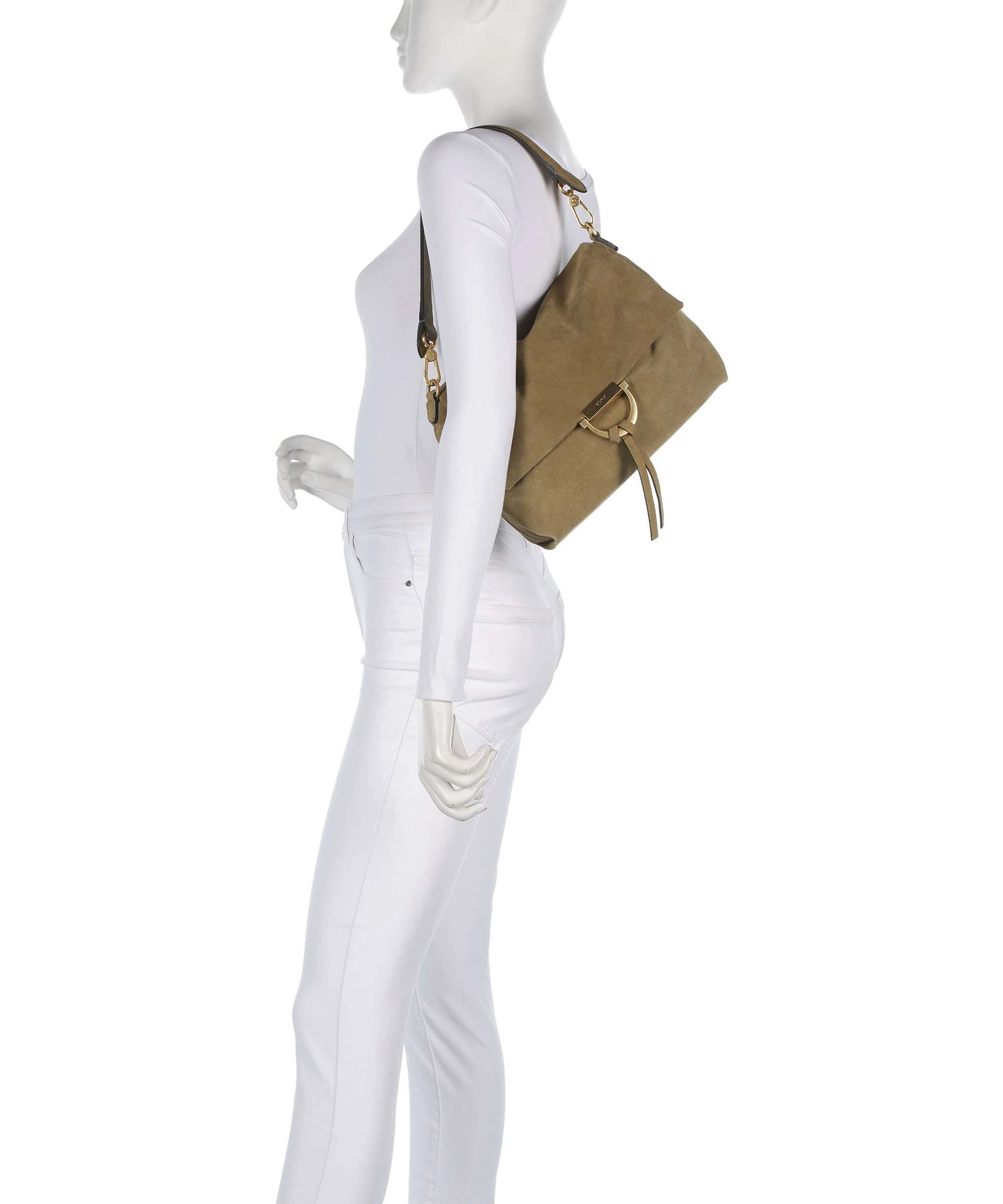 Abro Suede Temi Medium Shoulder bag mud - Image 3