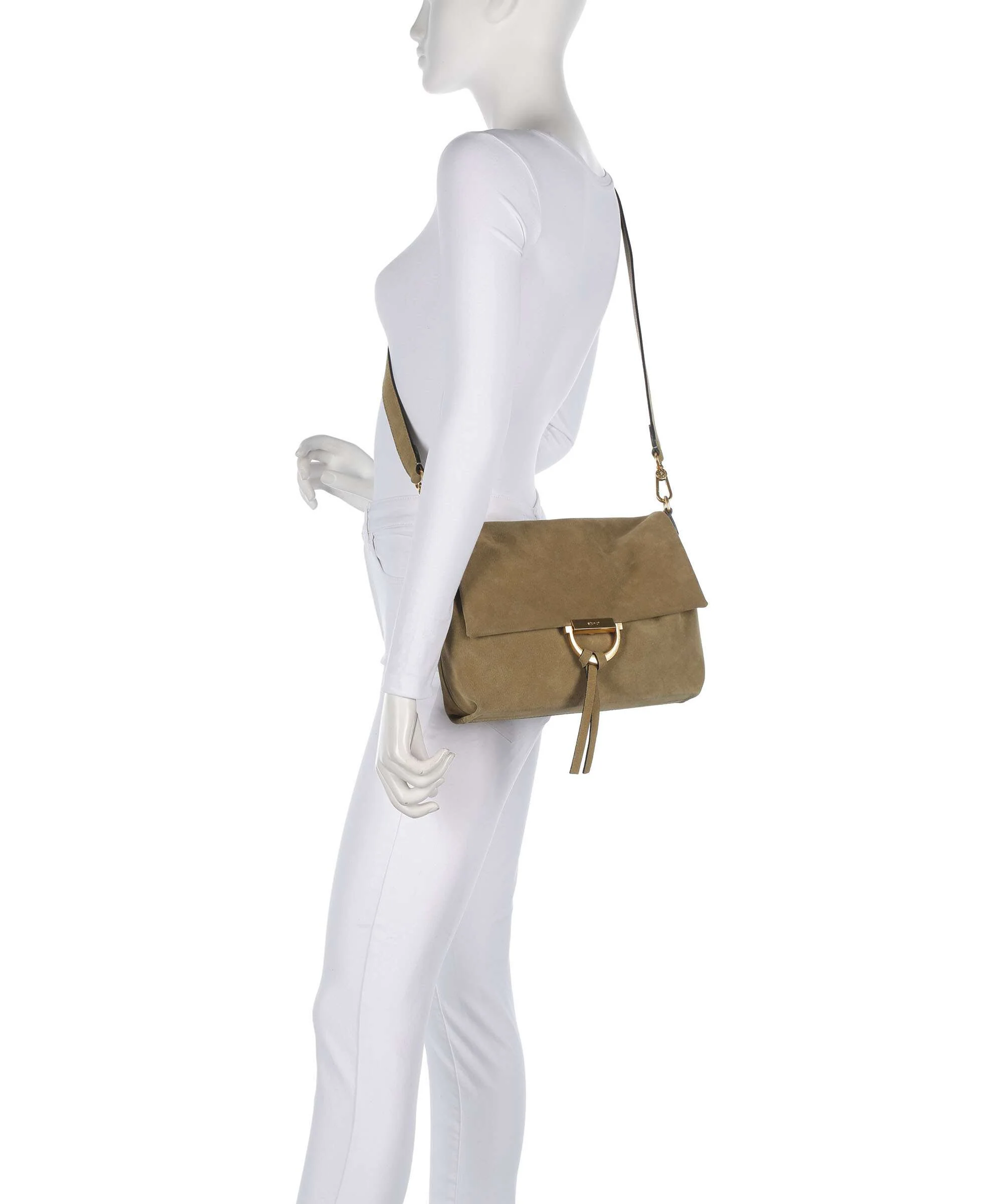 Abro Suede Temi Medium Shoulder bag mud - Image 4