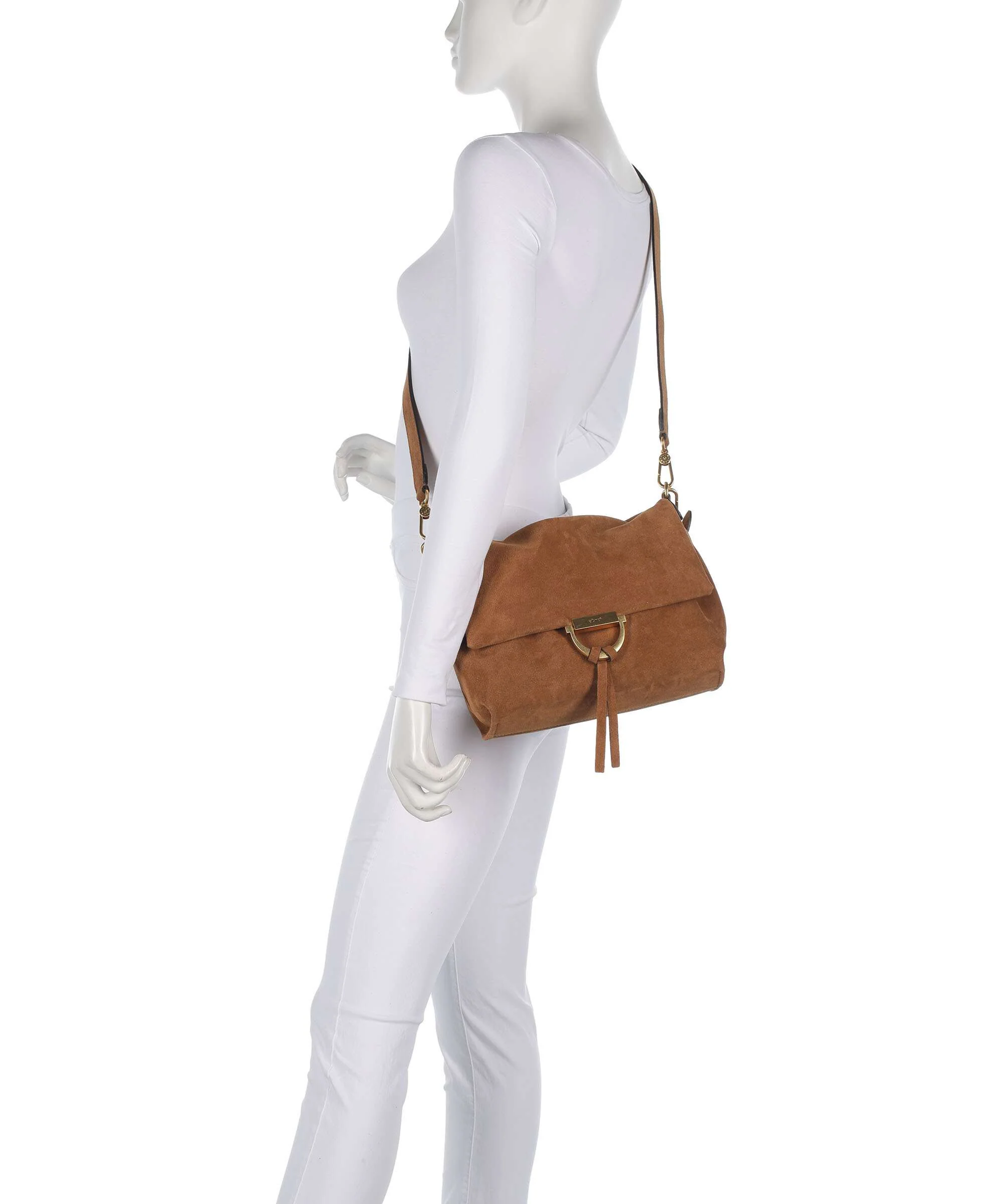 Abro Suede Temi Medium Shoulder bag cuoio - Image 4