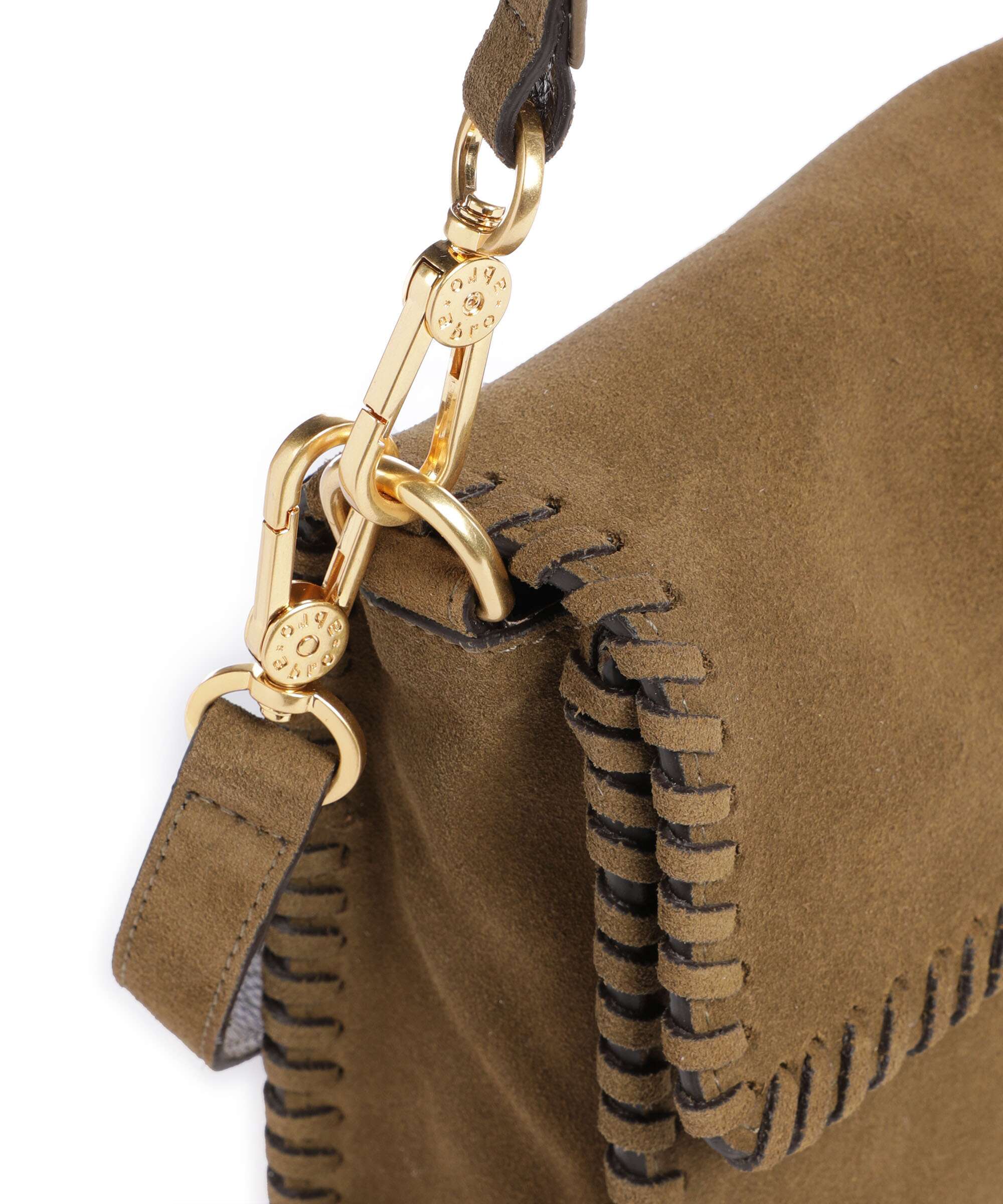 Abro Suede Temi Stitch Shoulder bag military - Image 4