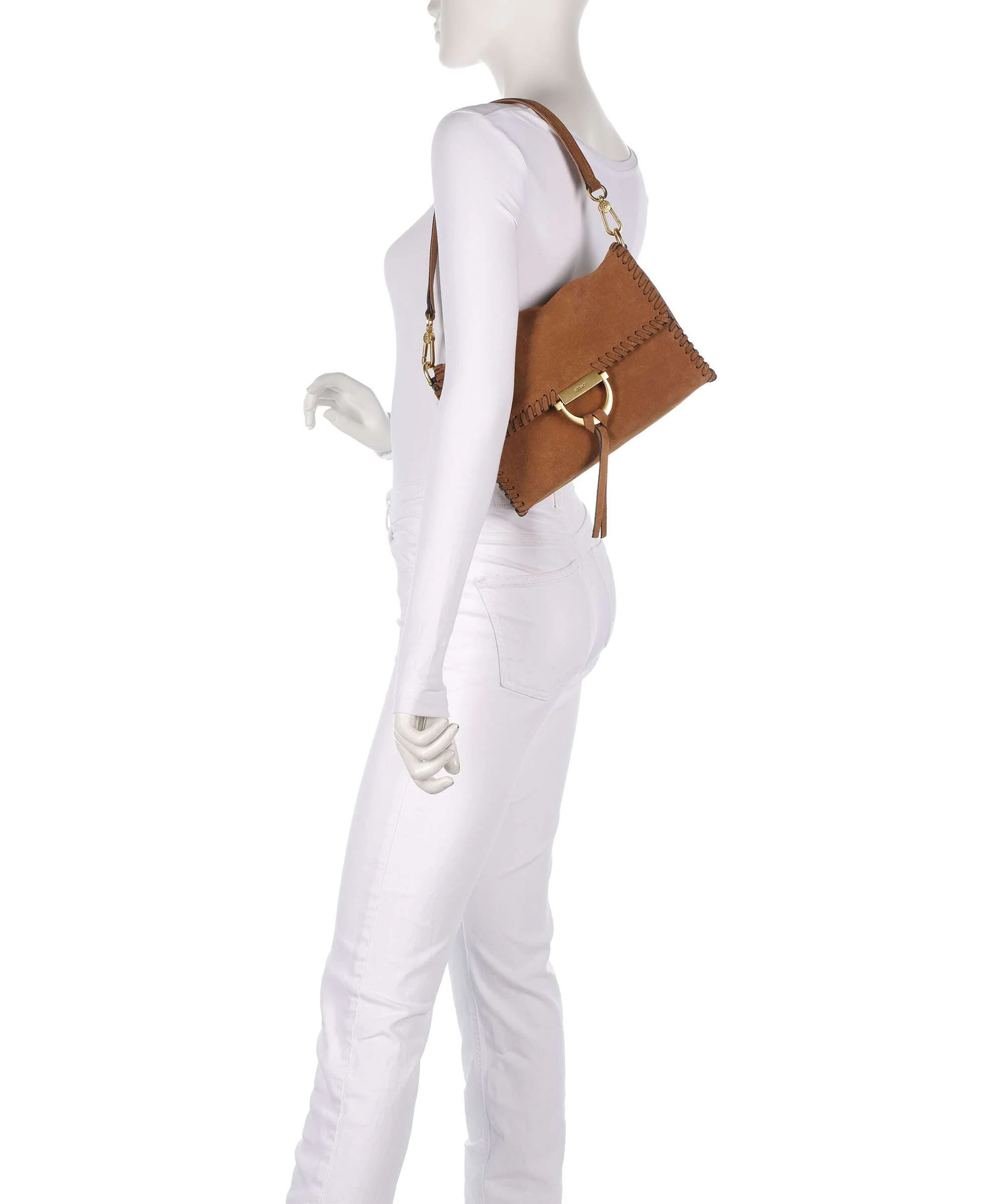 Abro Suede Temi Stitch Shoulder bag cuoio - Image 3