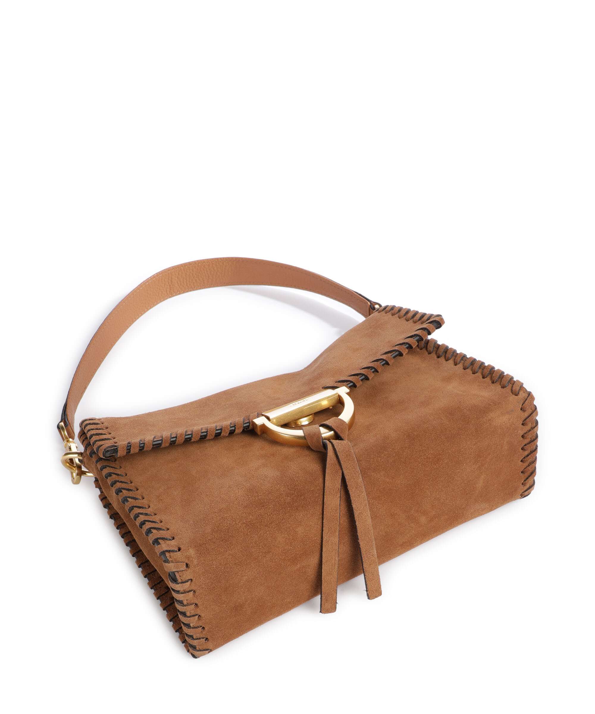 Abro Suede Temi Stitch Shoulder bag cuoio - Image 5