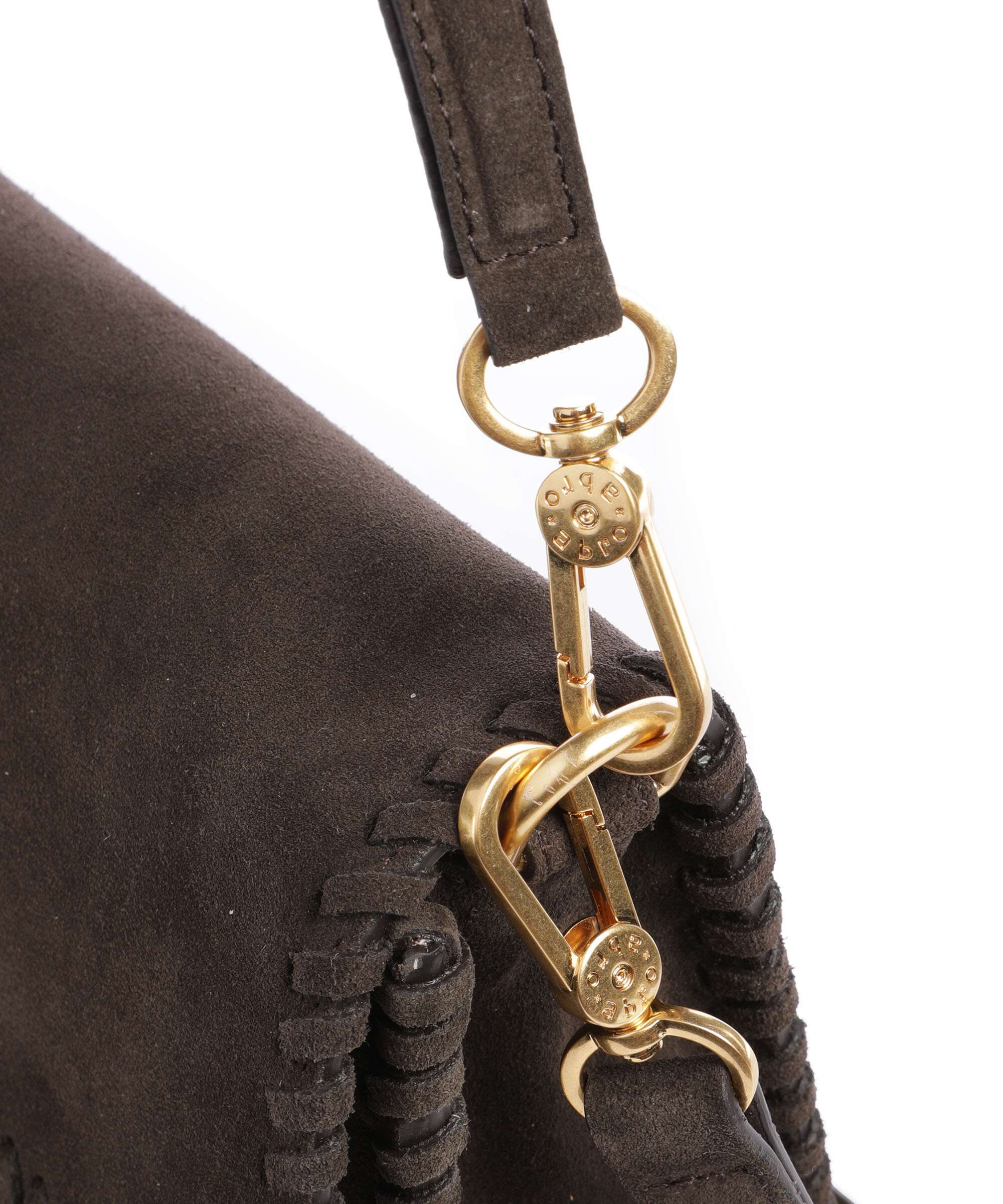 Abro Suede Temi Stitch Shoulder bag dark brown - Image 5
