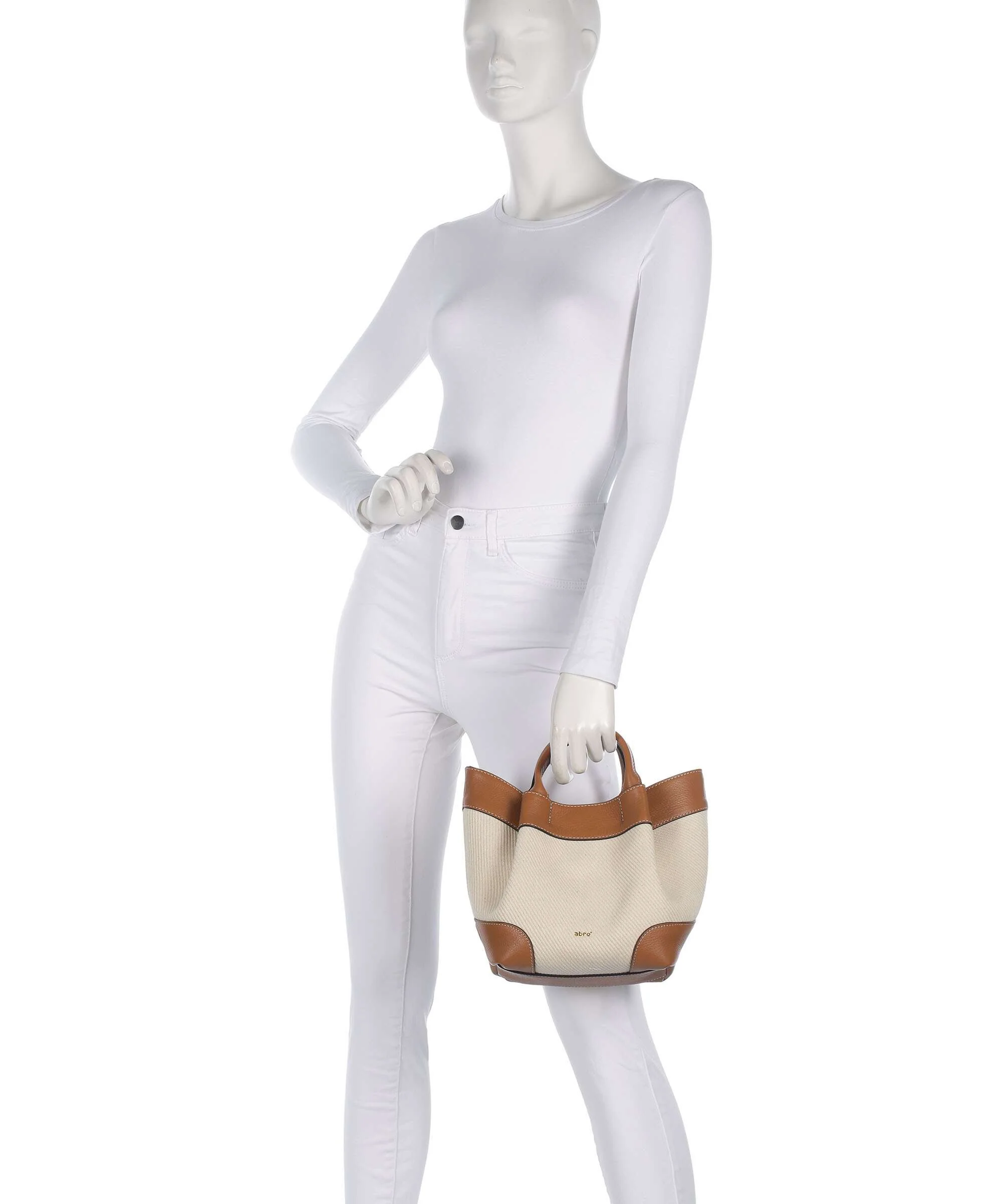 Abro Super Drill Essential Small Handbag ivory/cuoio - Image 3