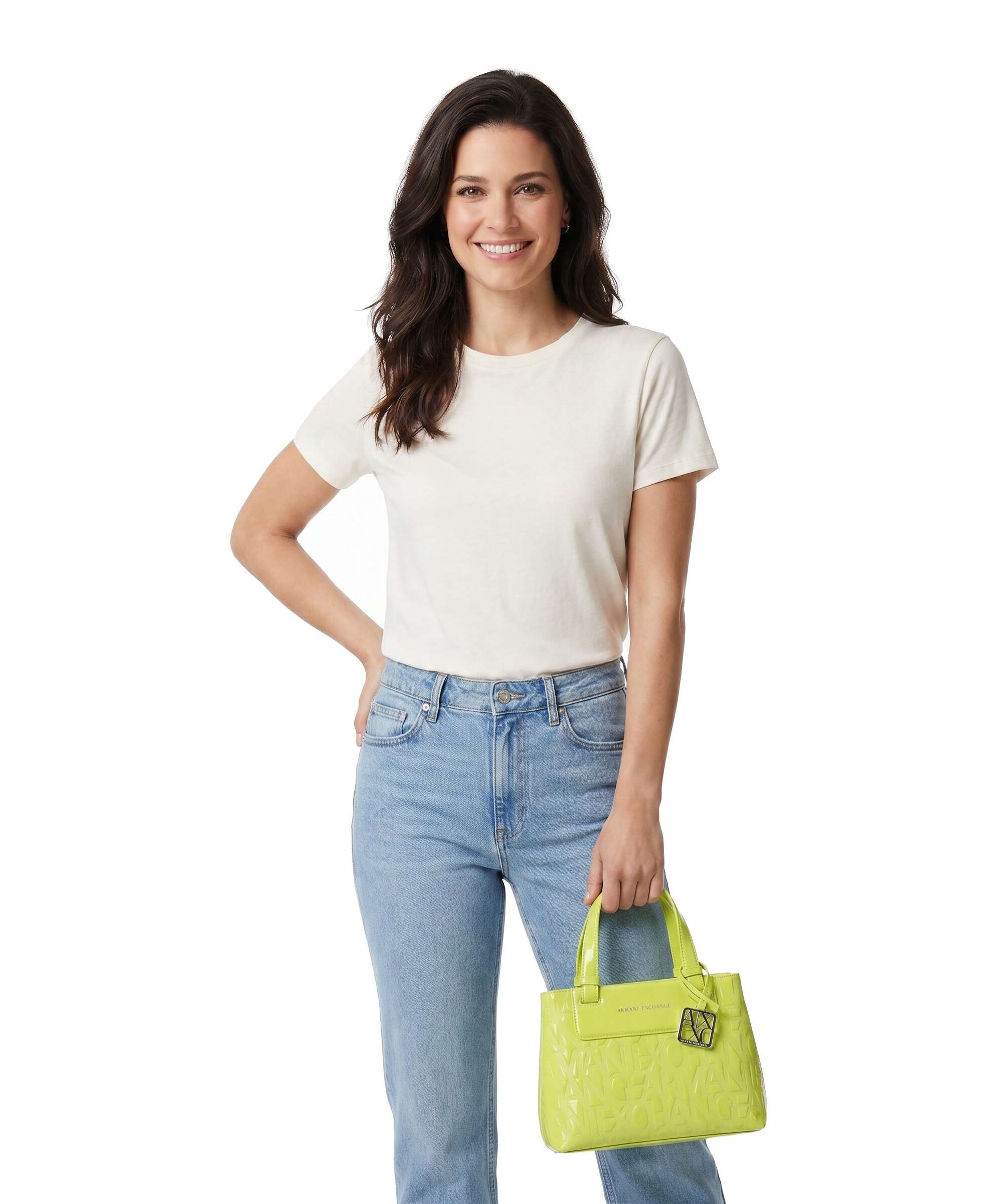Armani Exchange Liz Patent S Handbag crystal citrus - Image 3