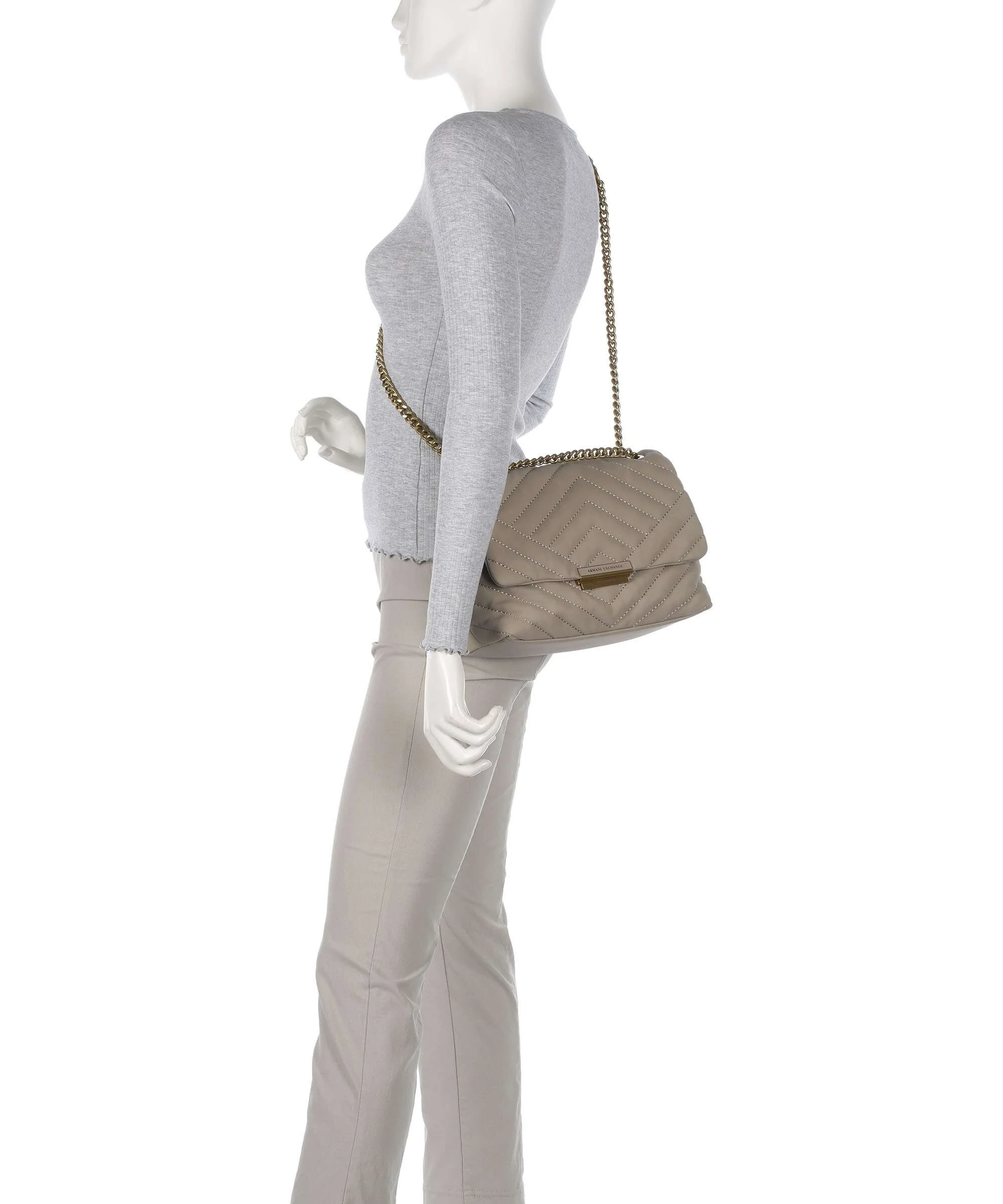 Armani Exchange Victoria M Shoulder bag taupe - Image 4