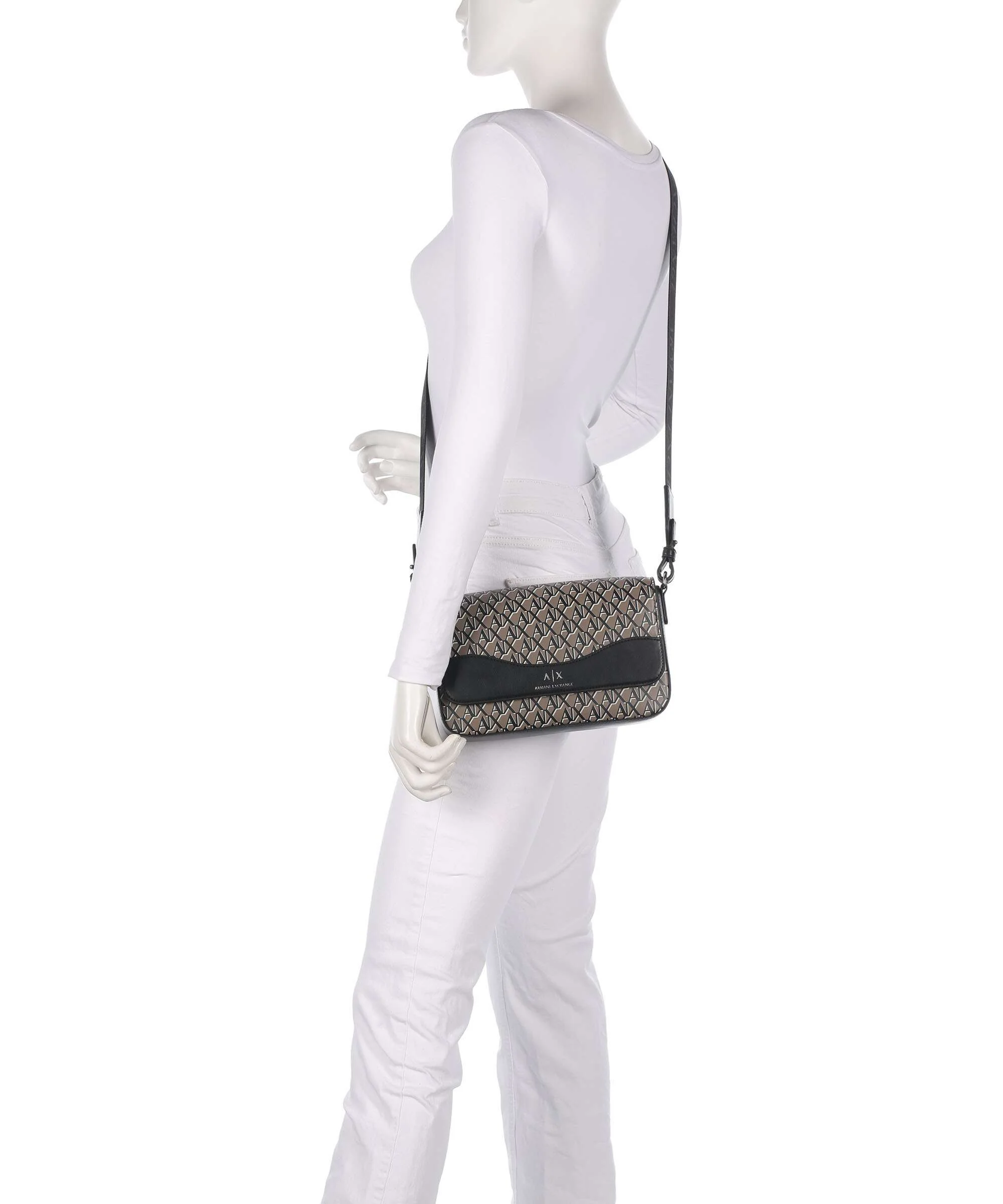 Armani Exchange Wave Monogram Crossbody bag brown bass/black - Image 3