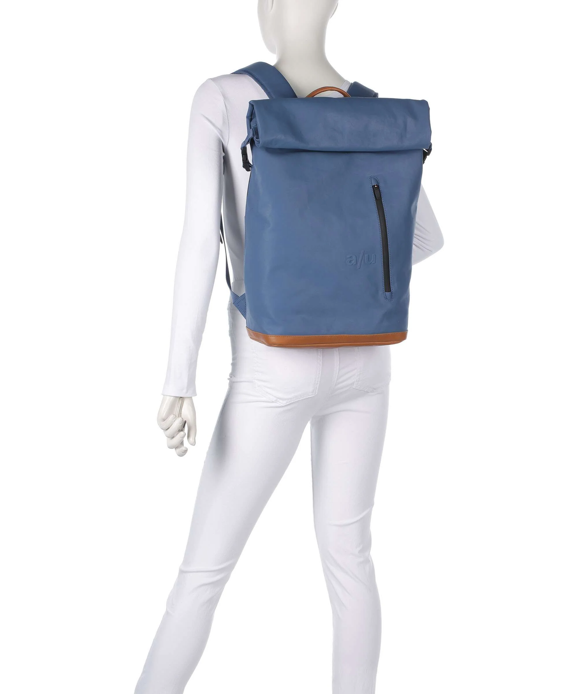 Aunts & Uncles Japan Fukui Rolltop backpack blue jeans - Image 3