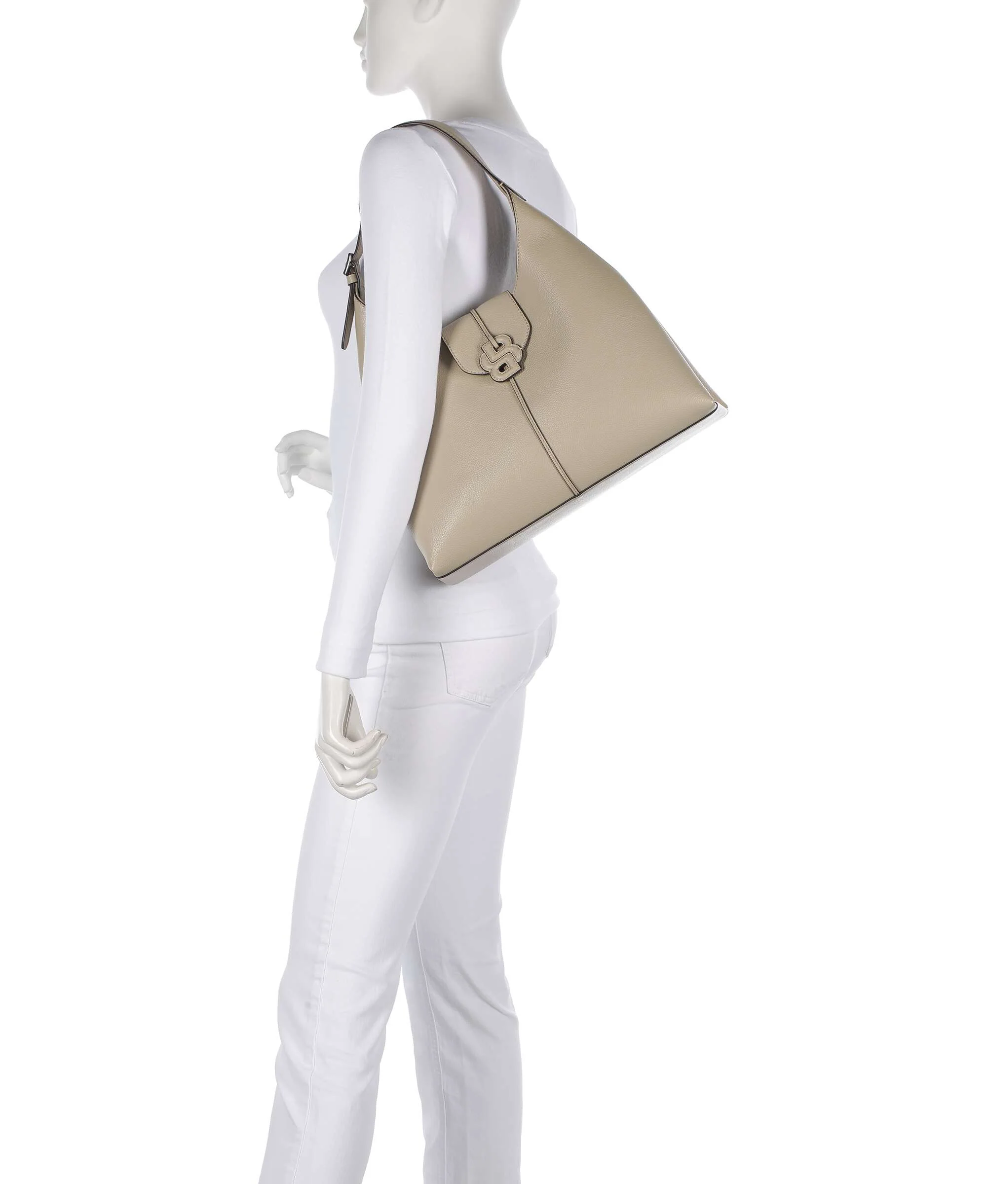 BOSS Anett Big Hobo bag light beige - Image 3