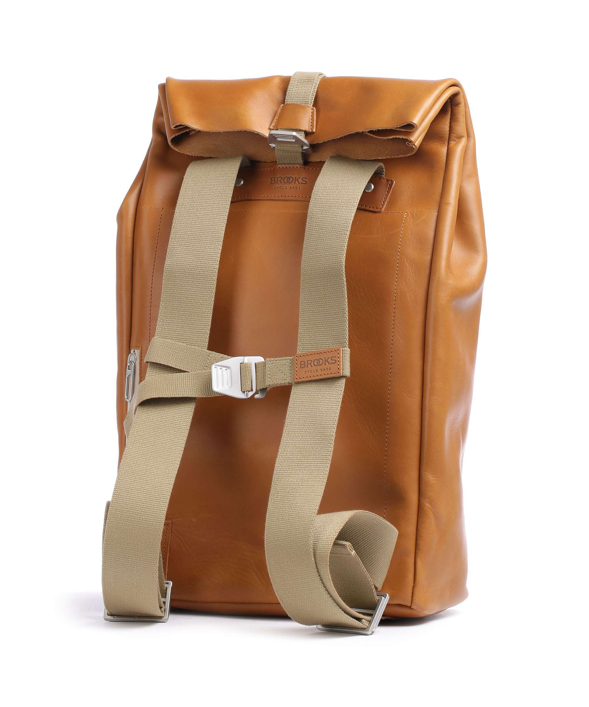 Brooks England Pickwick Leather Large Rolltop backpack cognac - Image 2