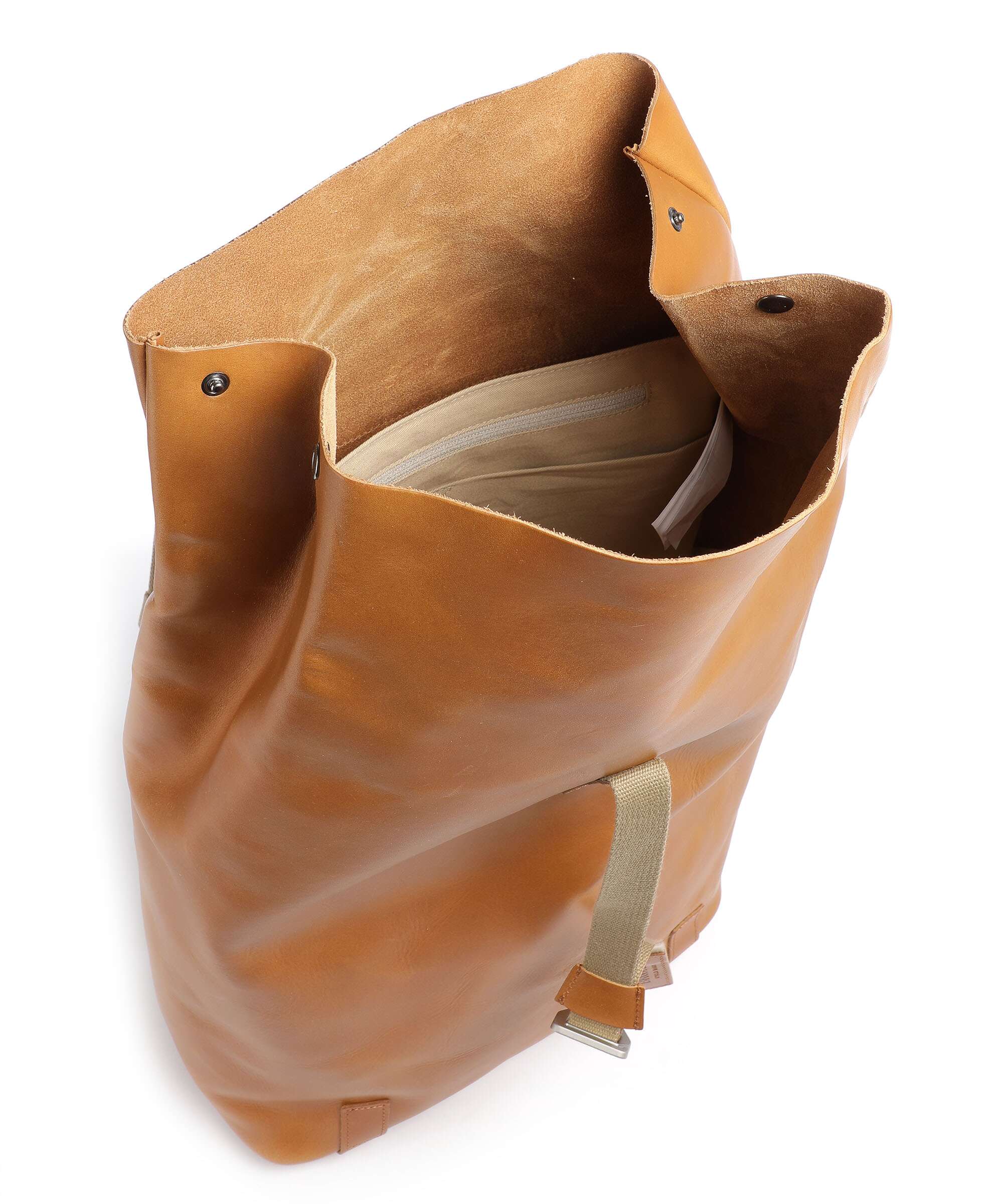 Brooks England Pickwick Leather Large Rolltop backpack cognac - Image 6