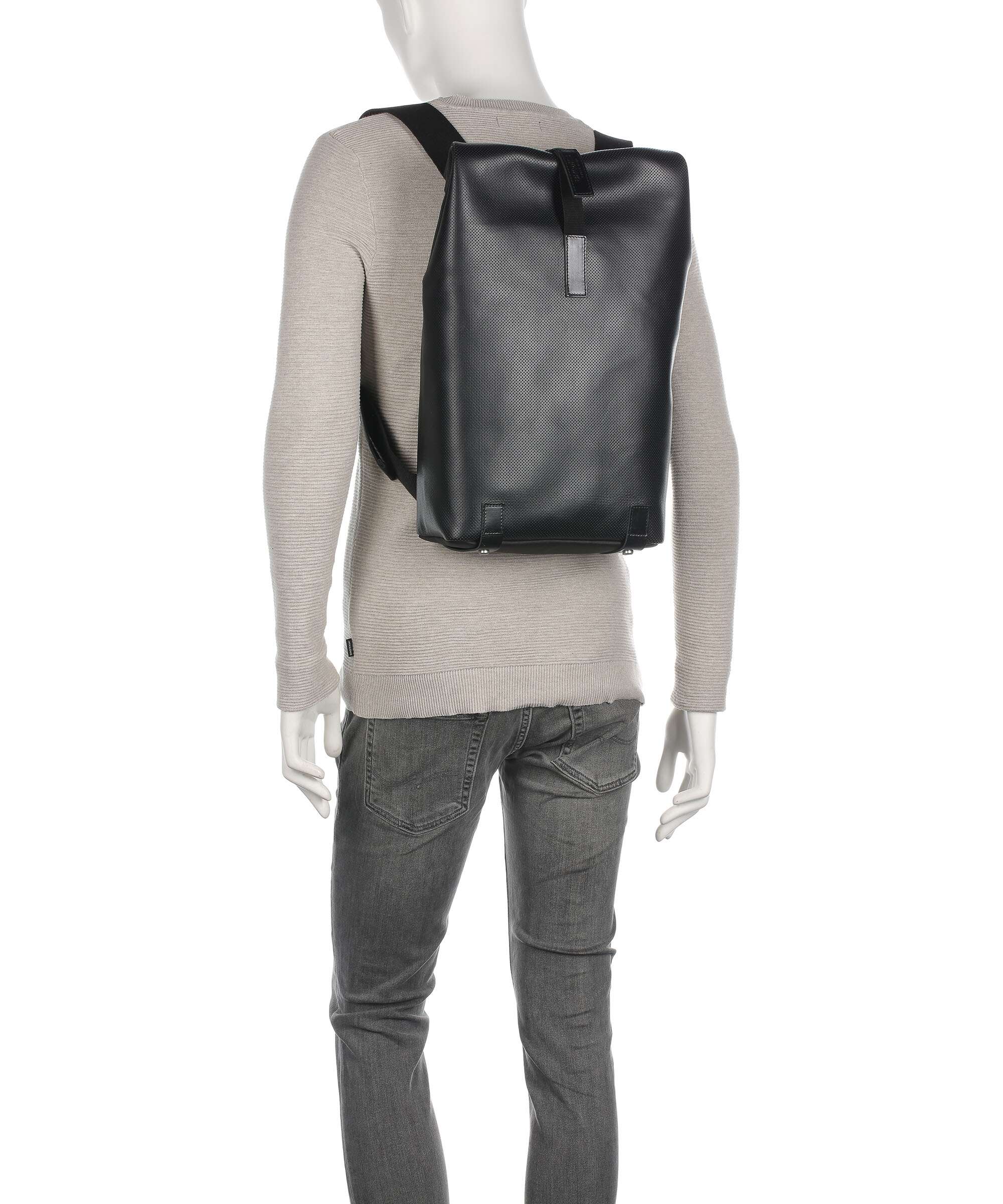 Brooks England Pickwick Reflective Leather Small Rolltop backpack black - Image 4