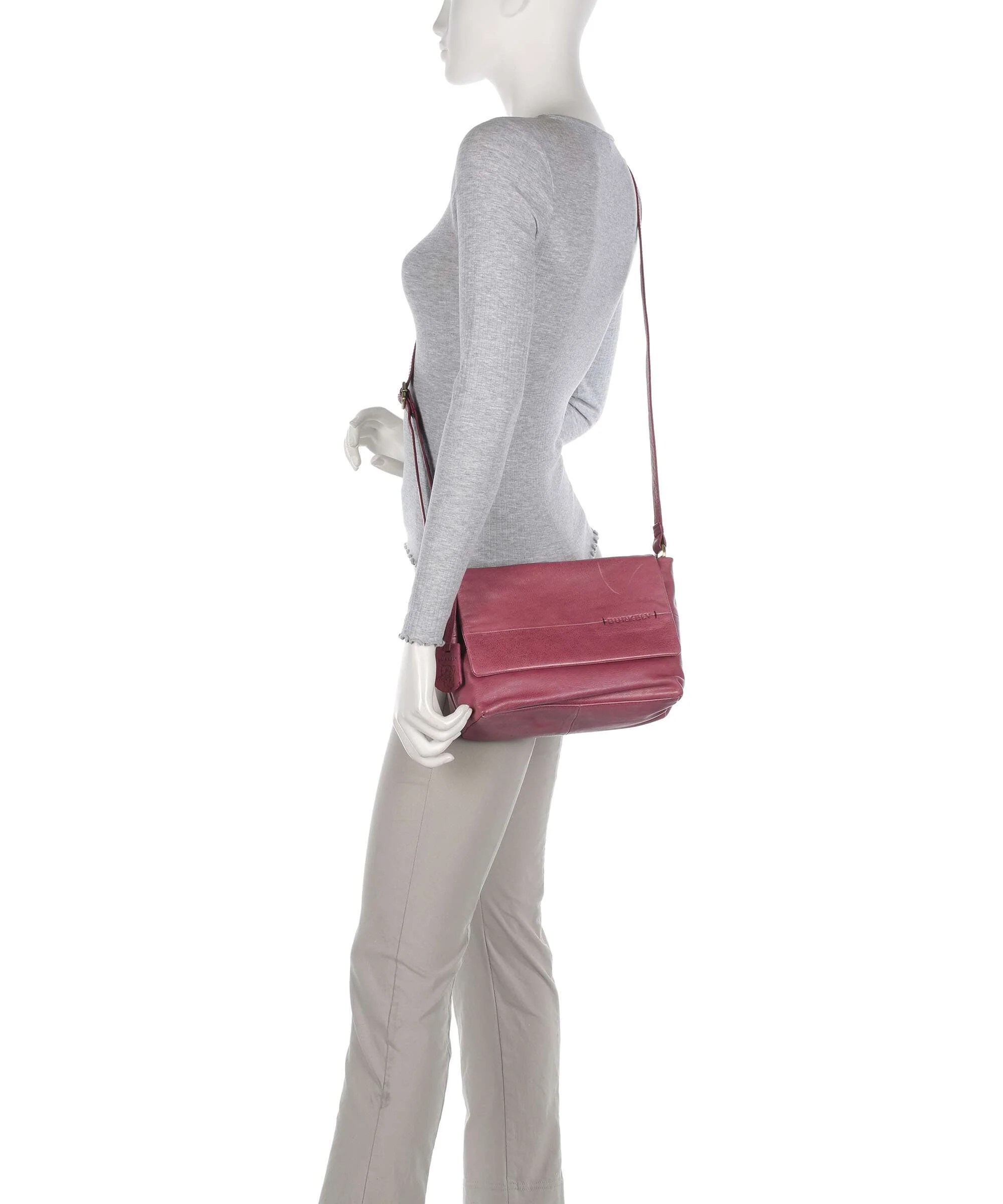 Burkely Natural Norah Crossbody bag poppy pink - Image 3