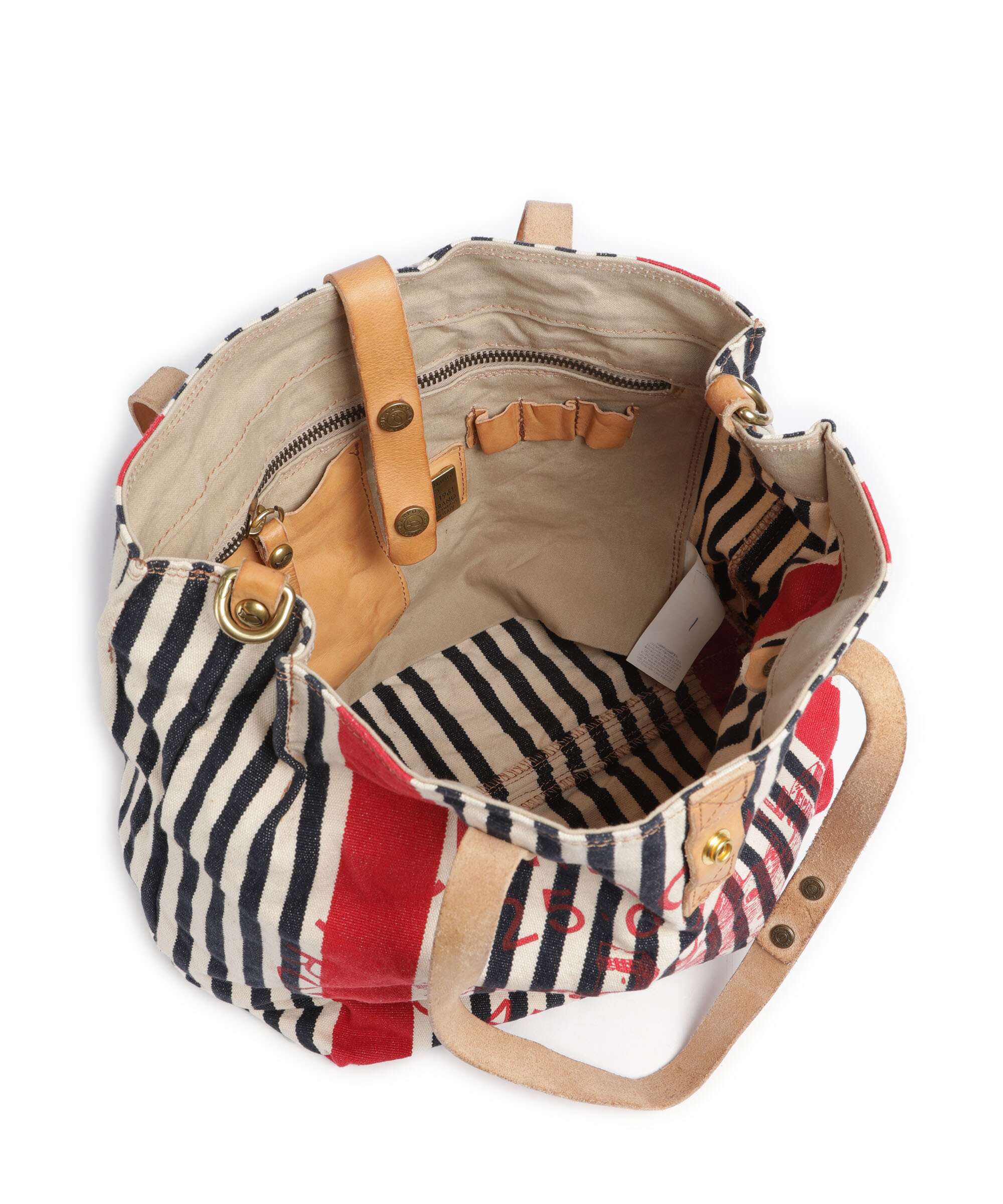 Campomaggi Tote bag blue/red/beige - Image 5