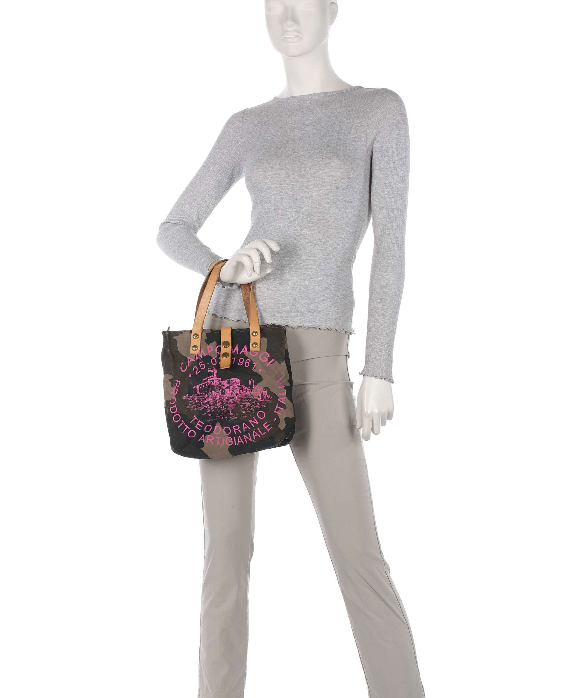 Campomaggi Tote bag camouflage/naturale/fuxia - Image 3
