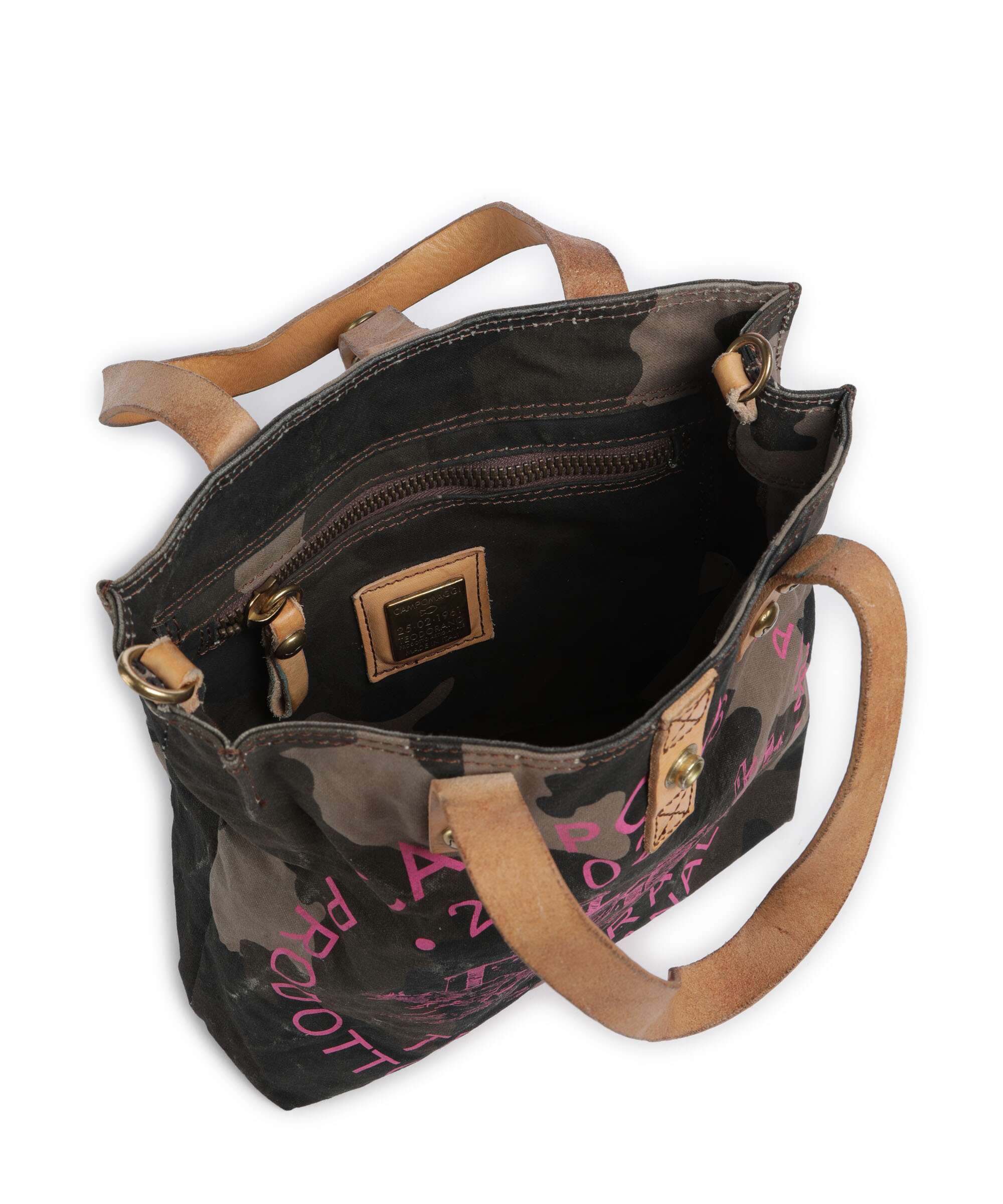 Campomaggi Tote bag camouflage/naturale/fuxia - Image 6