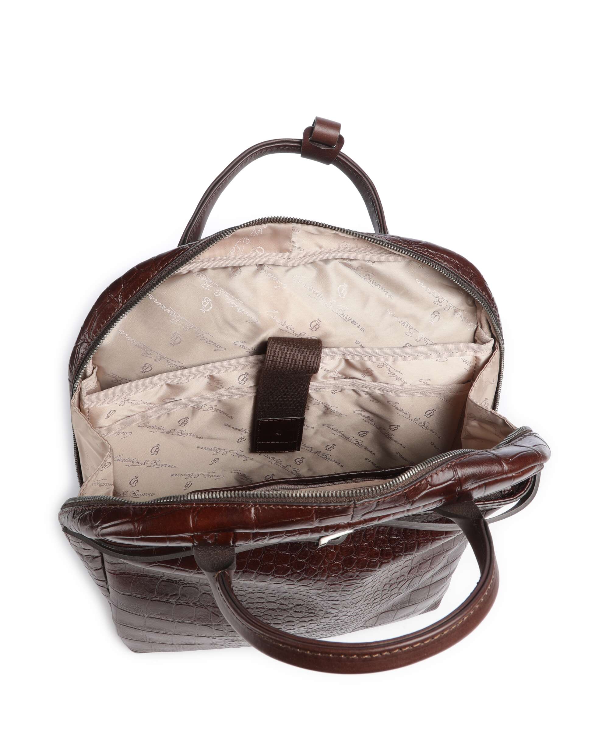 Castelijn & Beerens Croco Emma Backpack mocca - Image 5