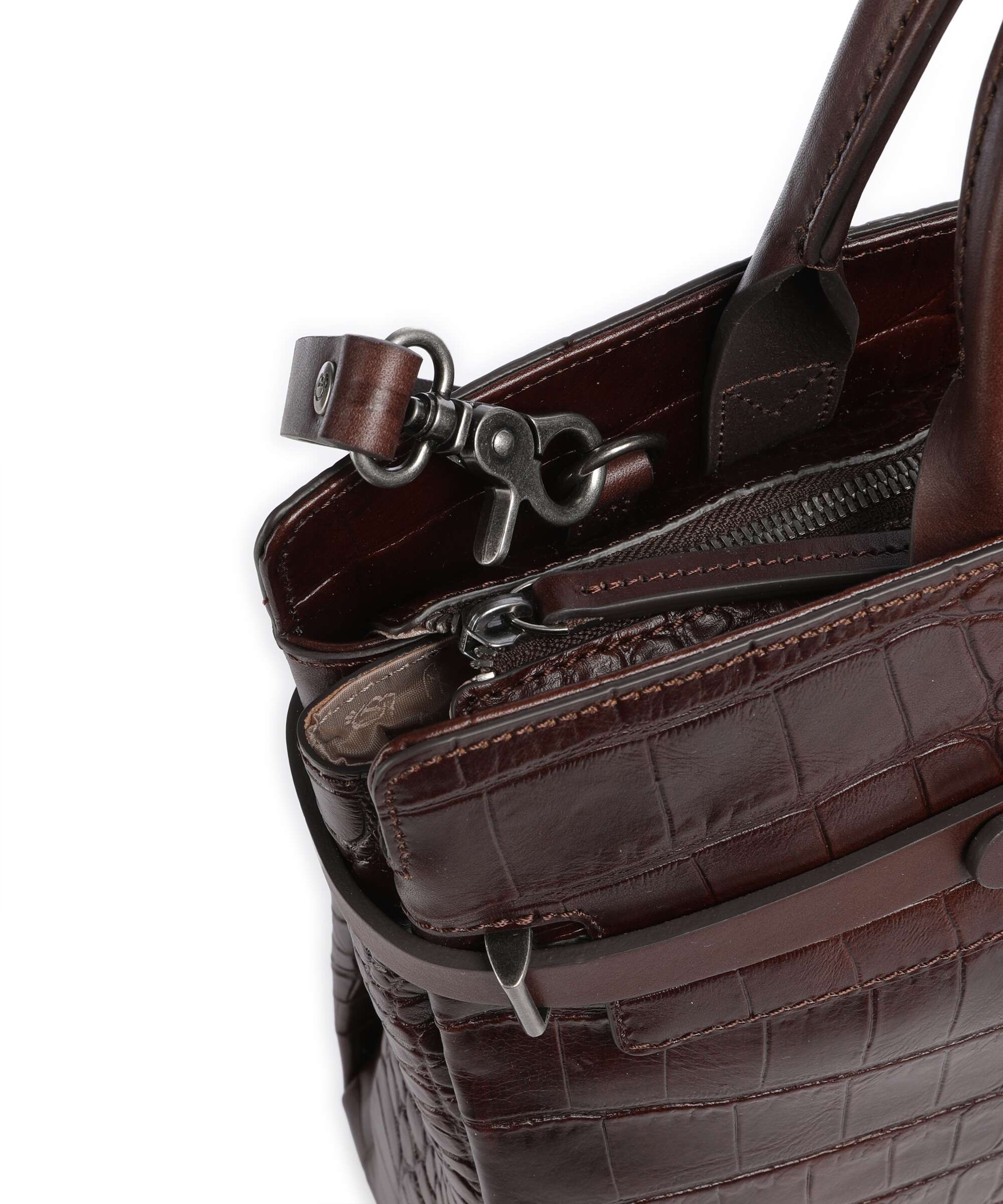 Castelijn & Beerens Croco Kaat Briefcase mocca - Image 4