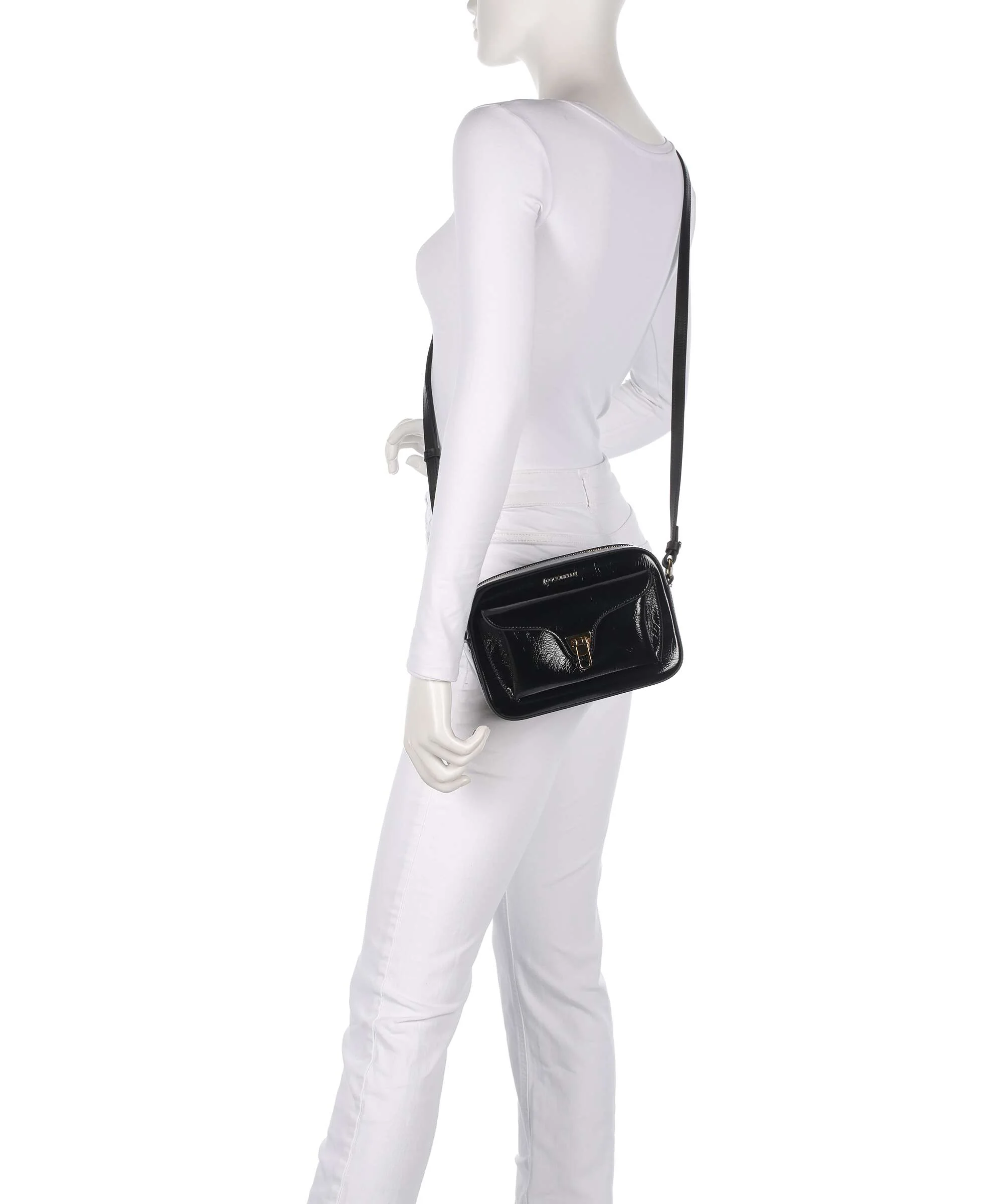 Coccinelle Beat Shiny Wrinkled Crossbody bag noir - Image 3