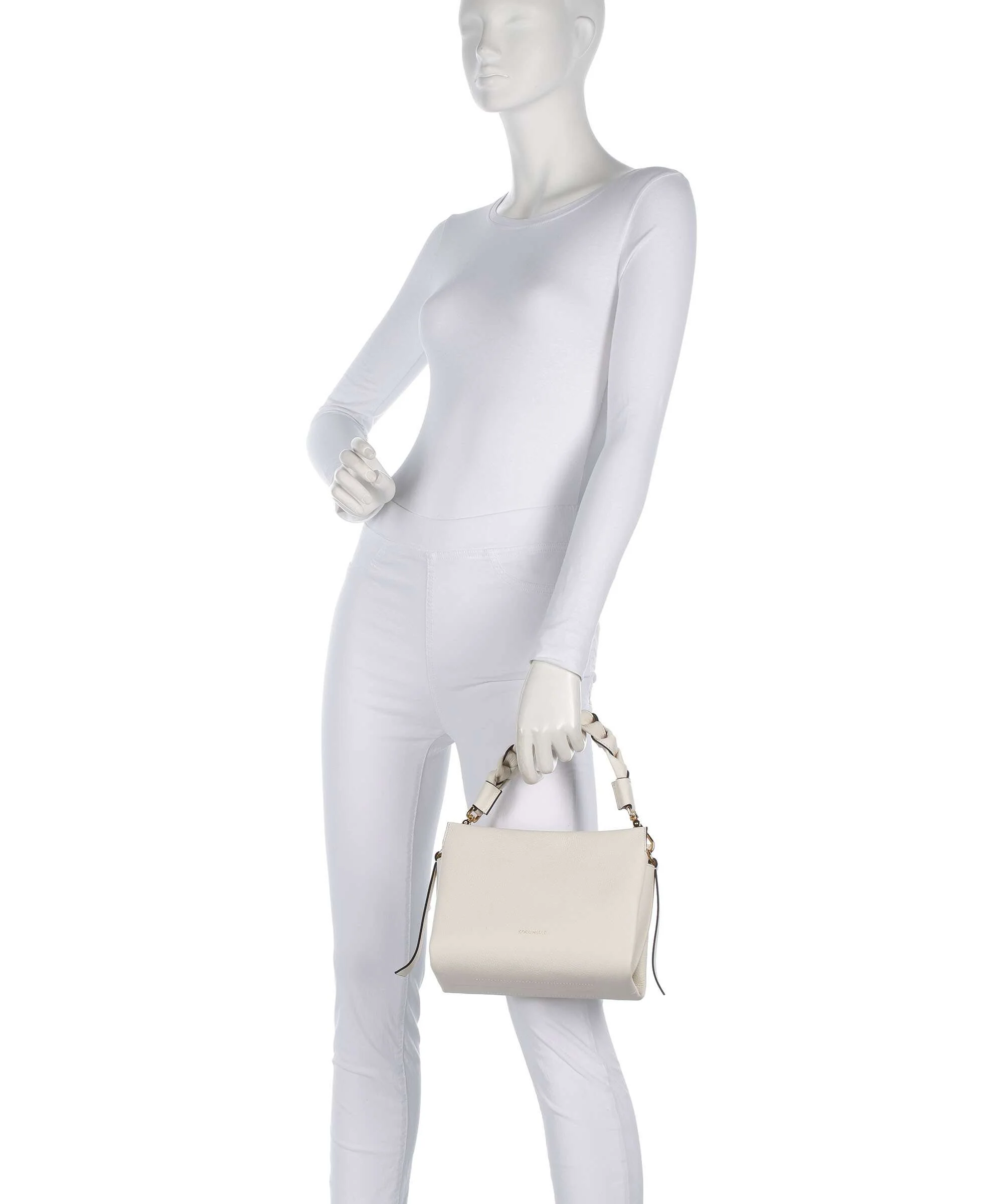 Coccinelle Boheme Grana Double Handbag pearl/cognac - Image 3