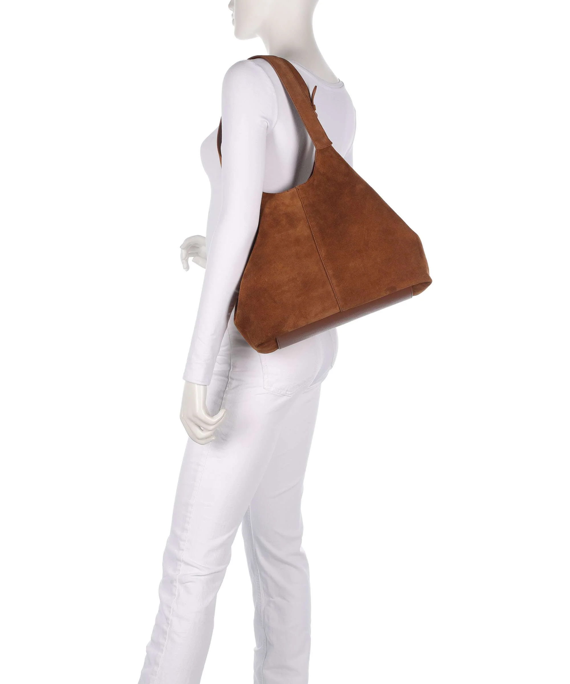Coccinelle C-Easy Suede Hobo bag cognac - Image 3
