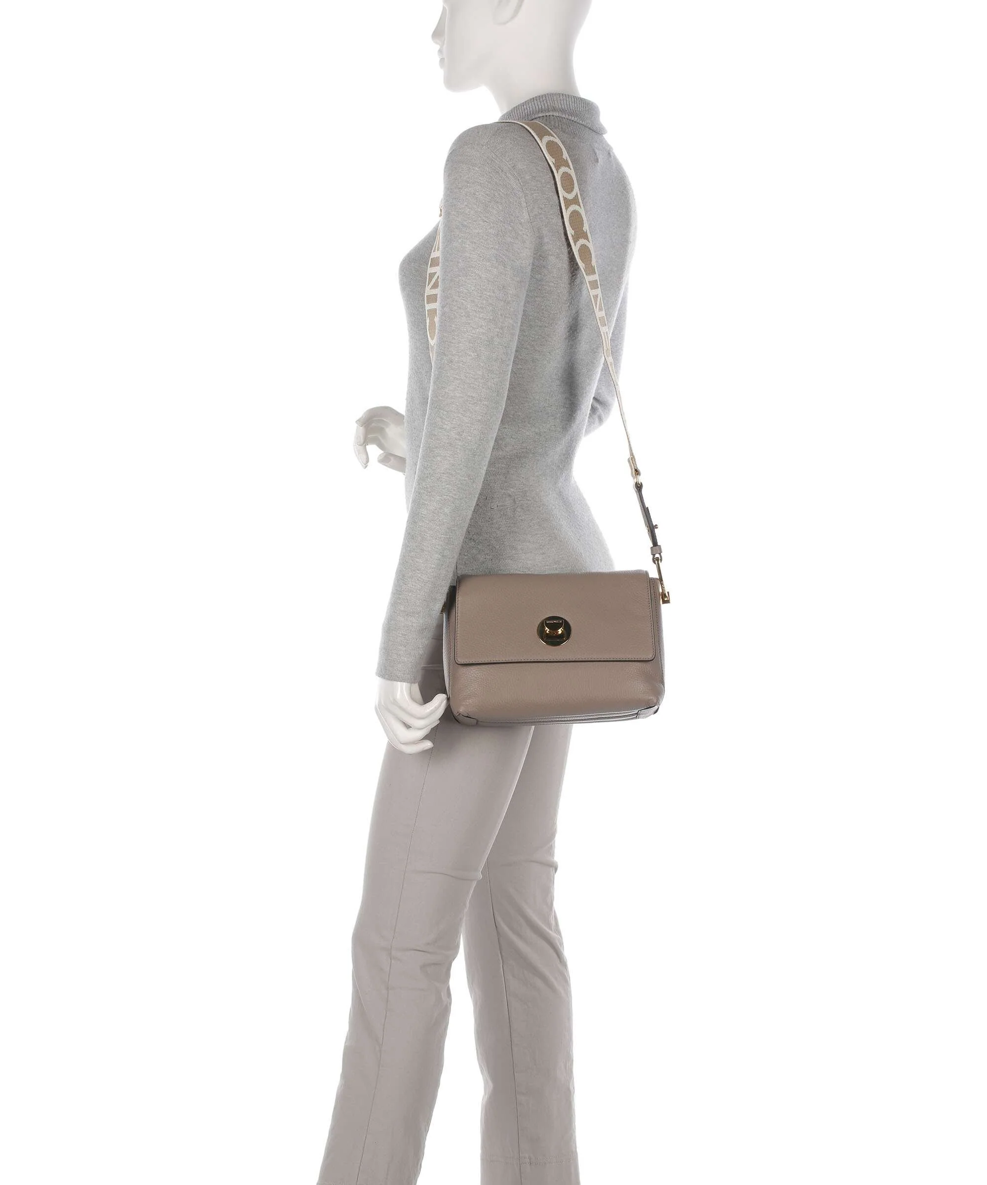 Coccinelle Liya Signature Crossbody bag warm taupe - Image 3