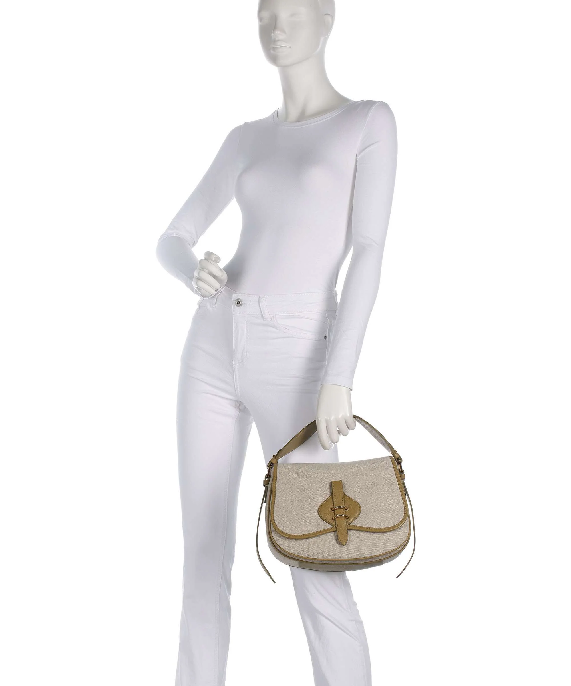 Coccinelle Mavery Canvas Handbag natural/seagrass - Image 3