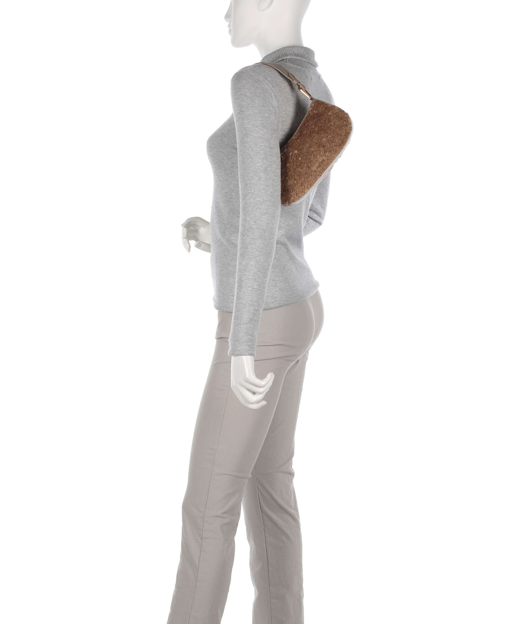 Coccinelle Merveille Astrakan Shoulder bag warm taupe - Image 3
